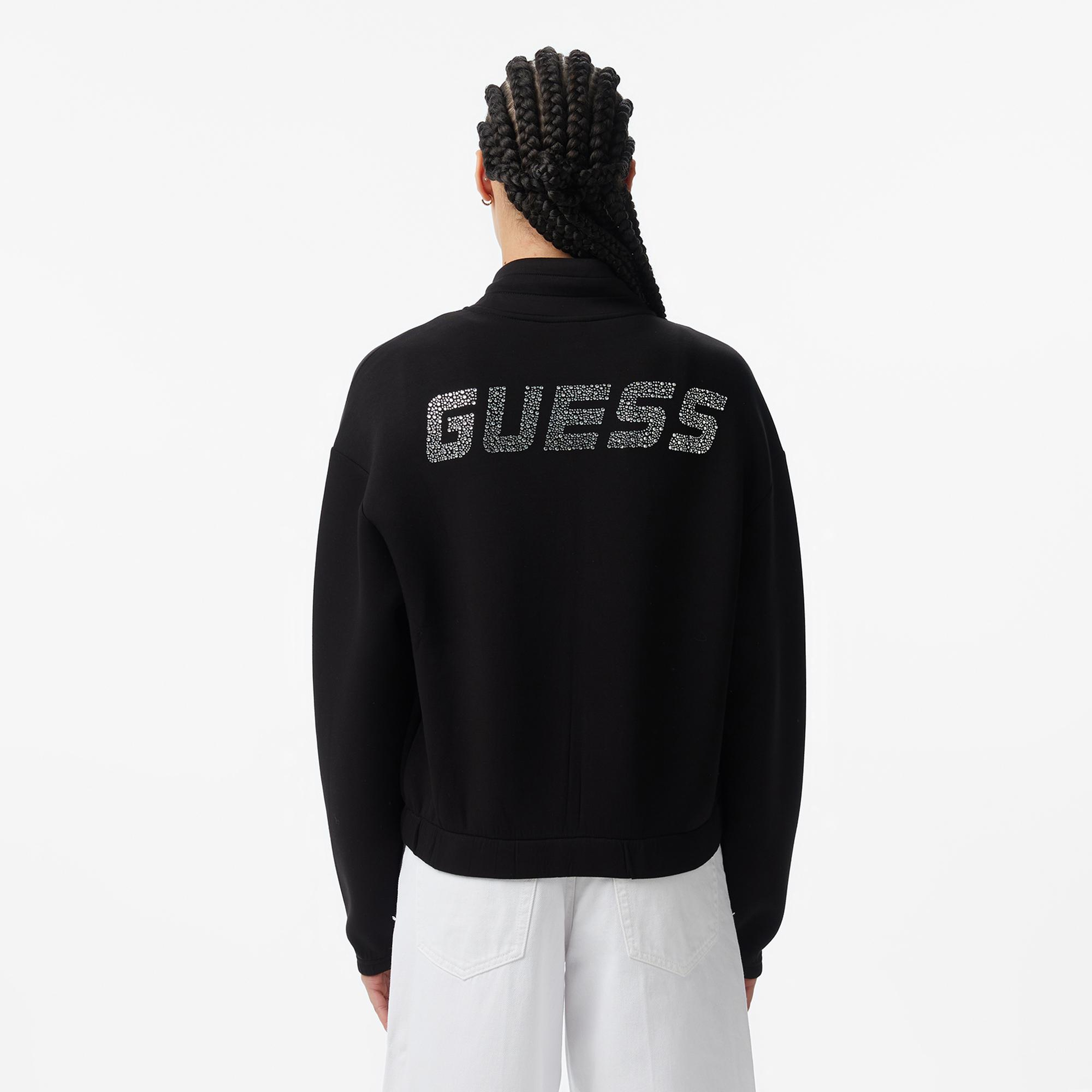 Guess Cecilia Aktif Scuba Kadın Siyah Sweatshirt