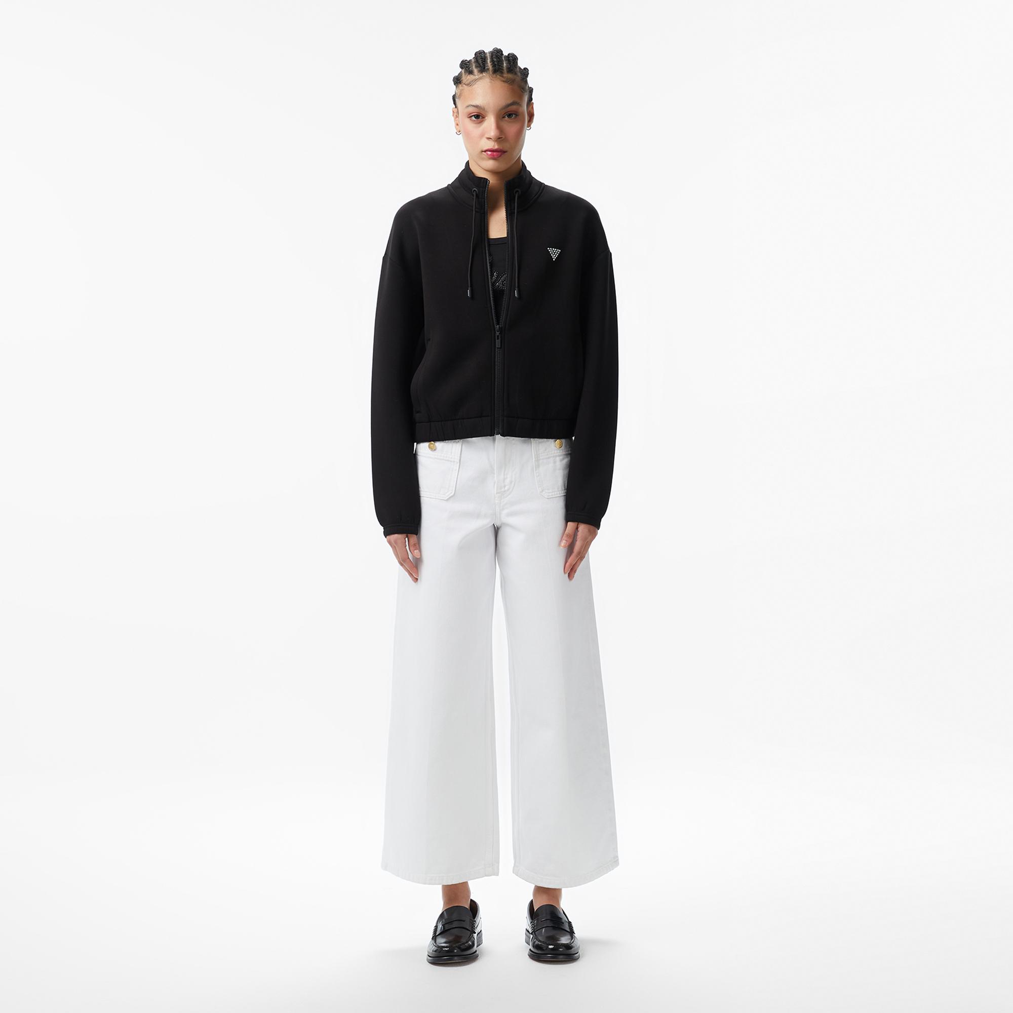 Guess Cecilia Aktif Scuba Kadın Siyah Sweatshirt