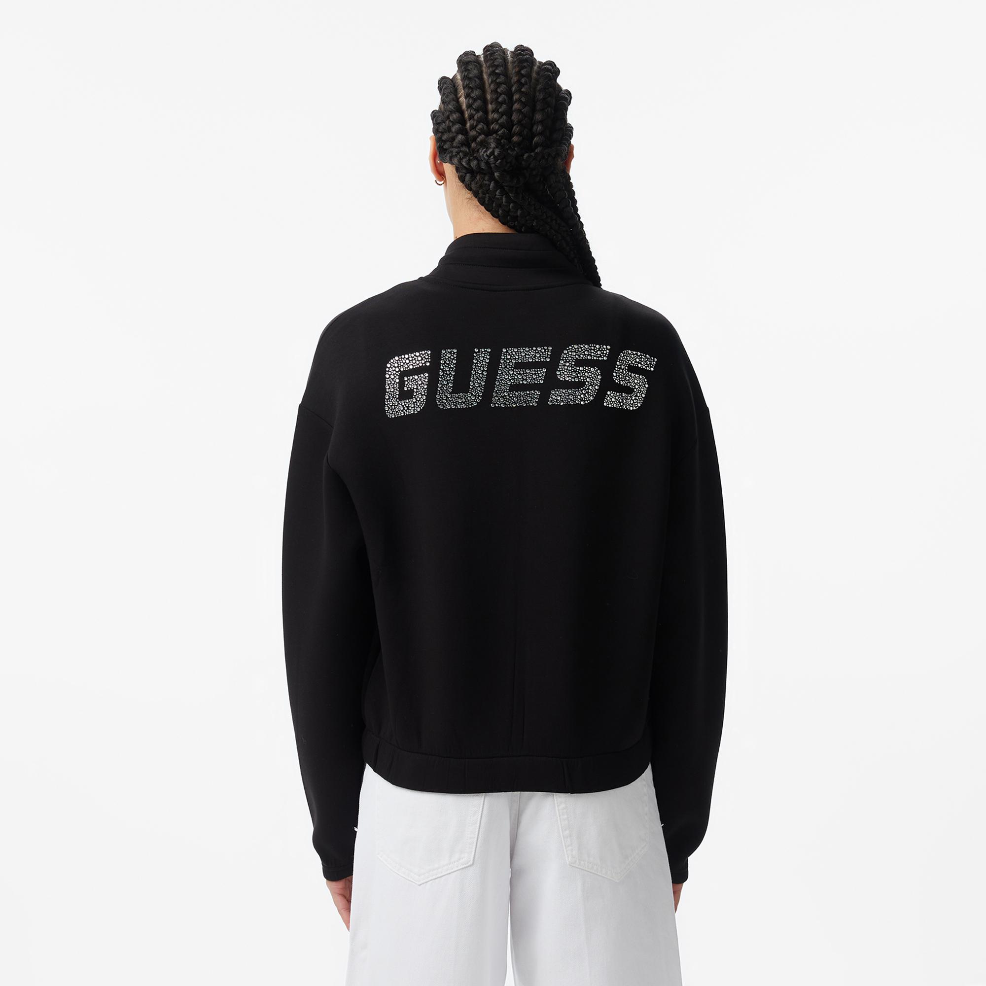Guess Cecilia Aktif Scuba Kadın Siyah Sweatshirt