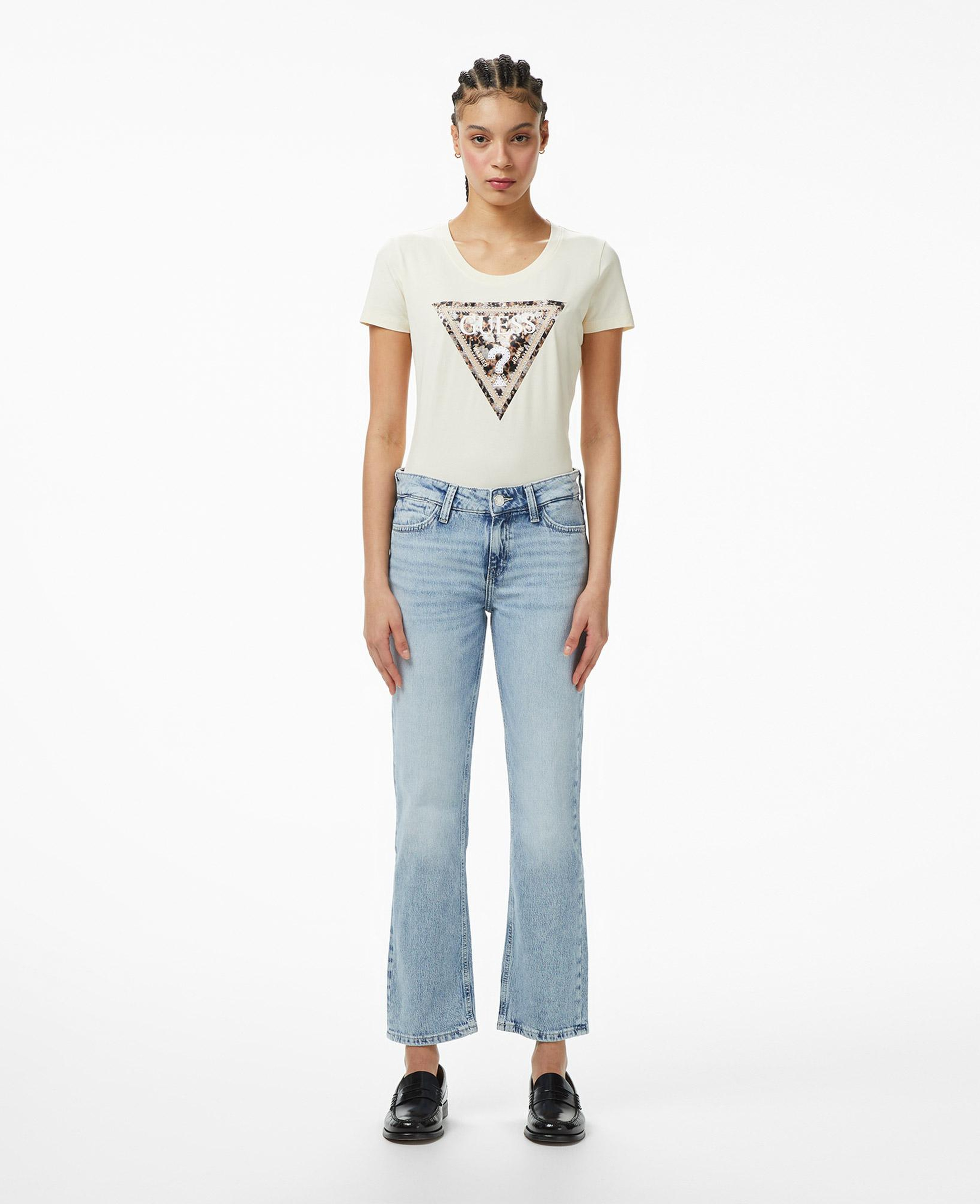 Guess Slim Fit Kadın Beyaz T-Shirt