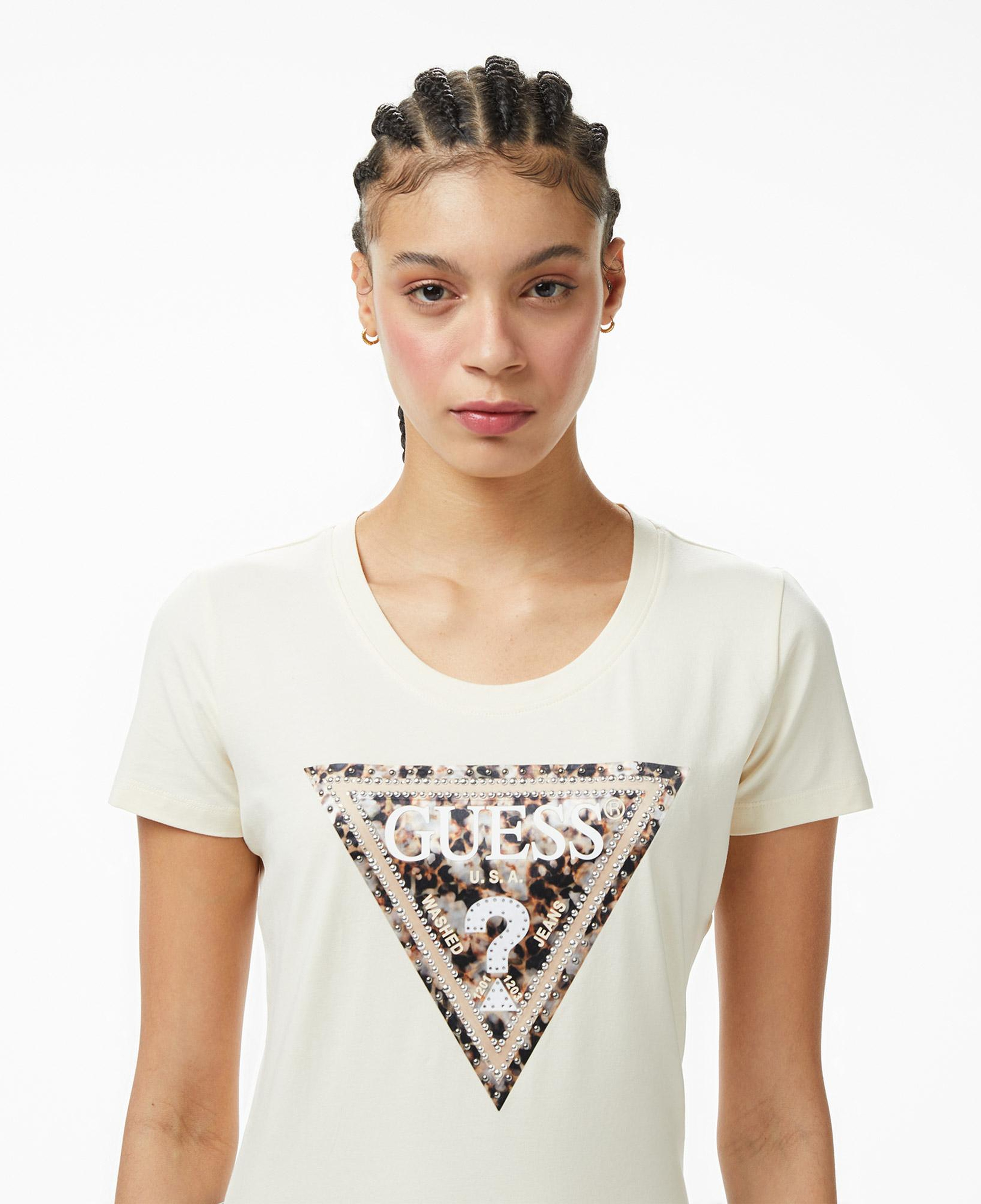 Guess Slim Fit Kadın Beyaz T-Shirt