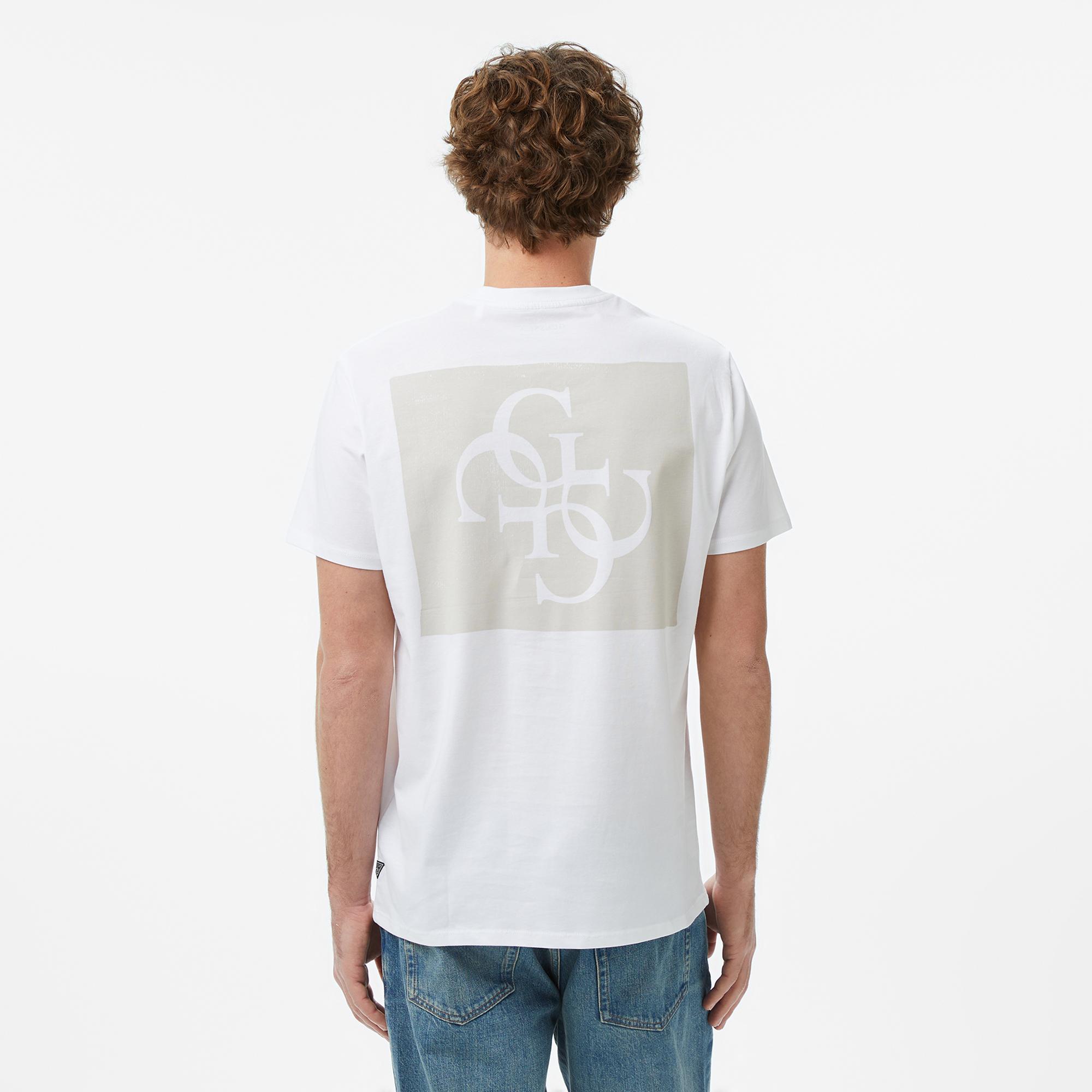 Guess Regular Fit Erkek Beyaz T-Shirt