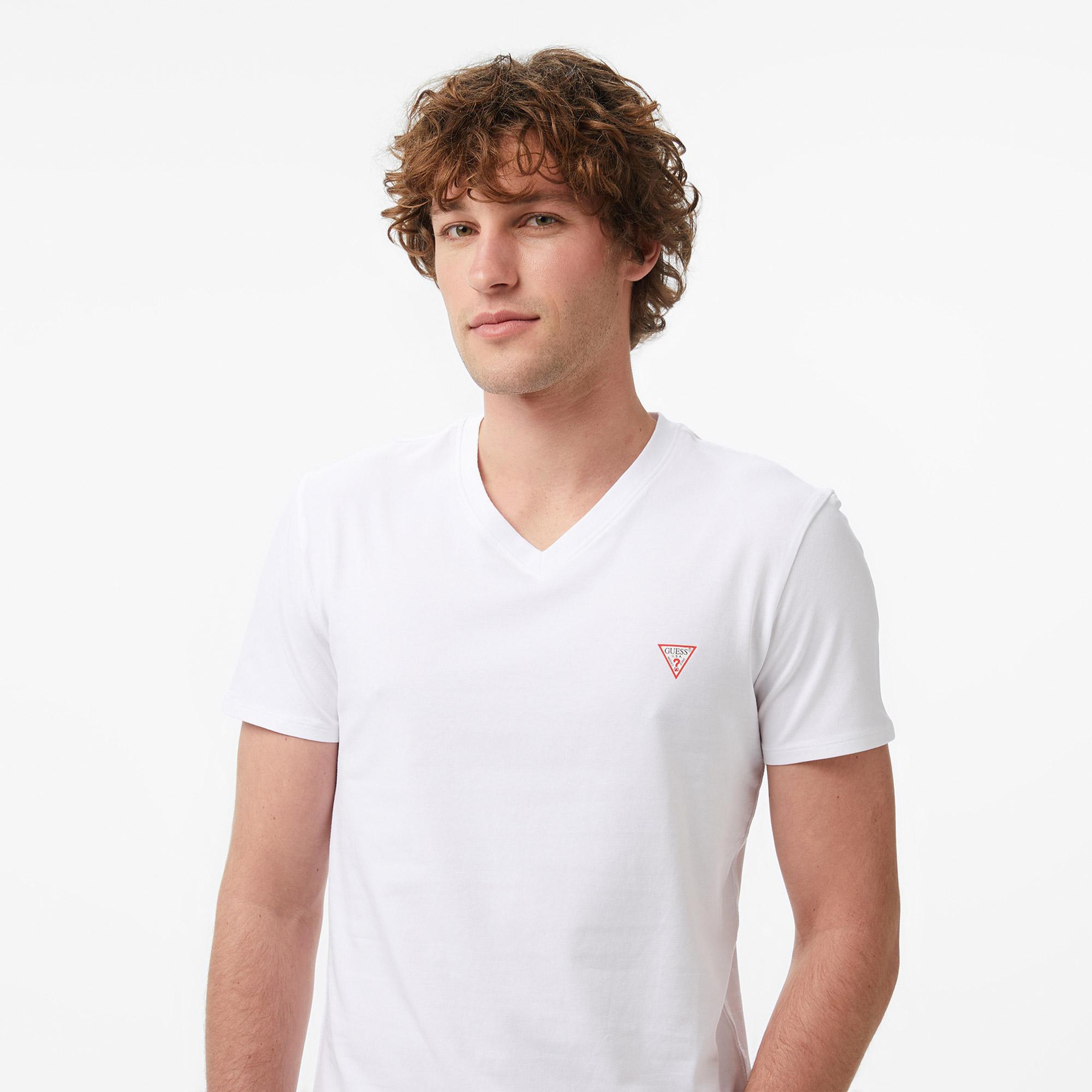 Guess Core Slim Fit Erkek Beyaz T-Shirt
