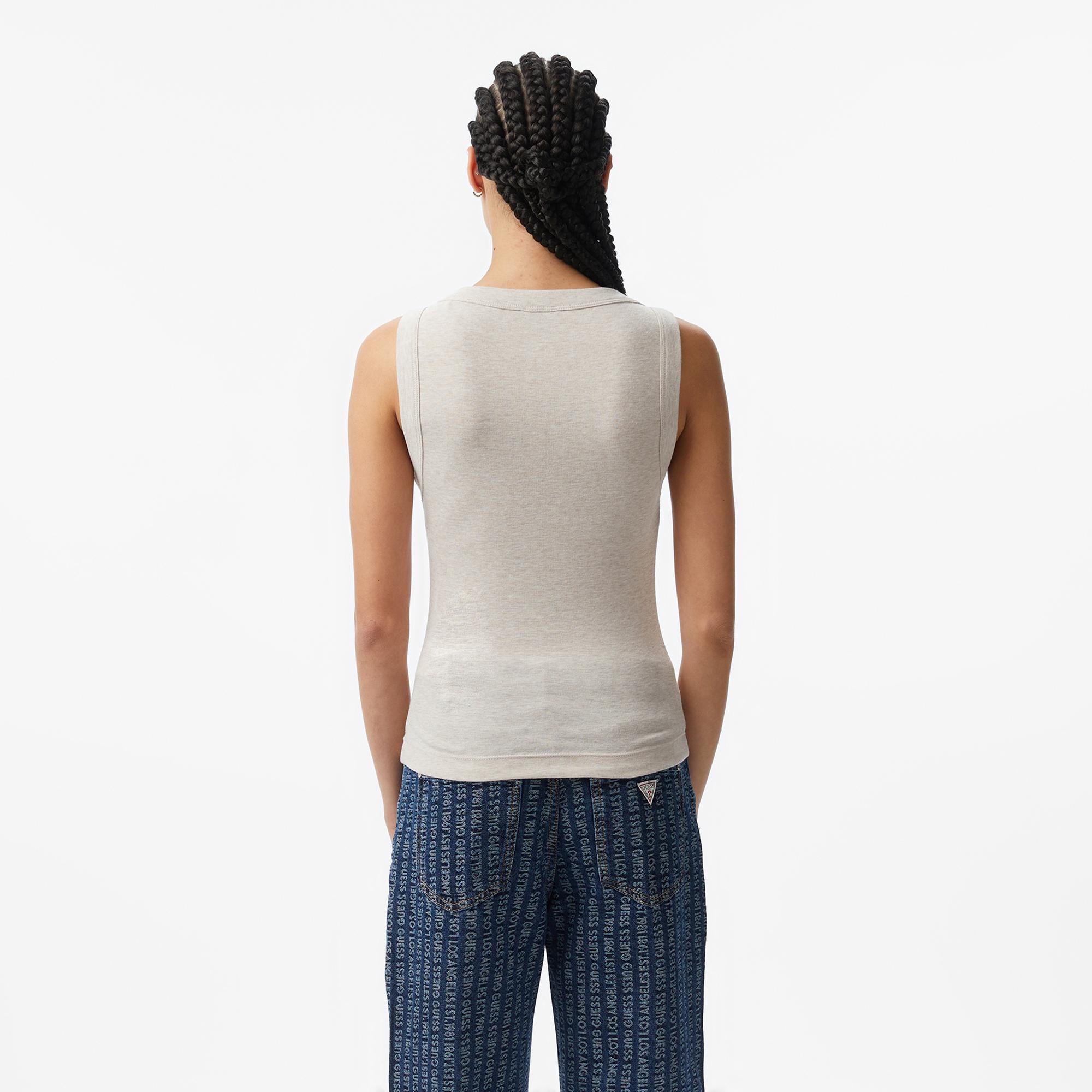 Guess Tina Ipek Karışımlı Kadın Mavi T-Shirt