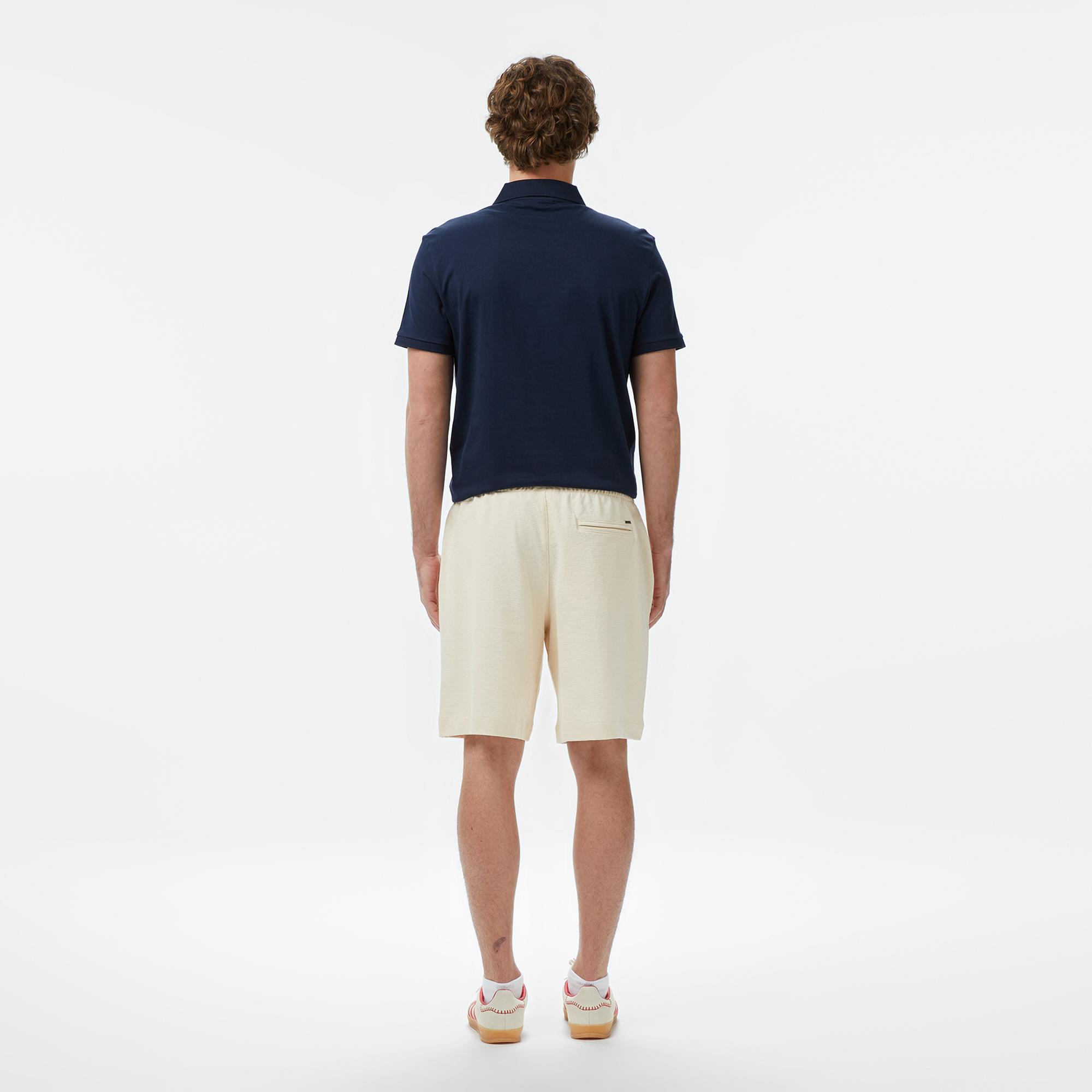 Guess Textured Regular Fit Erkek Beyaz Şort