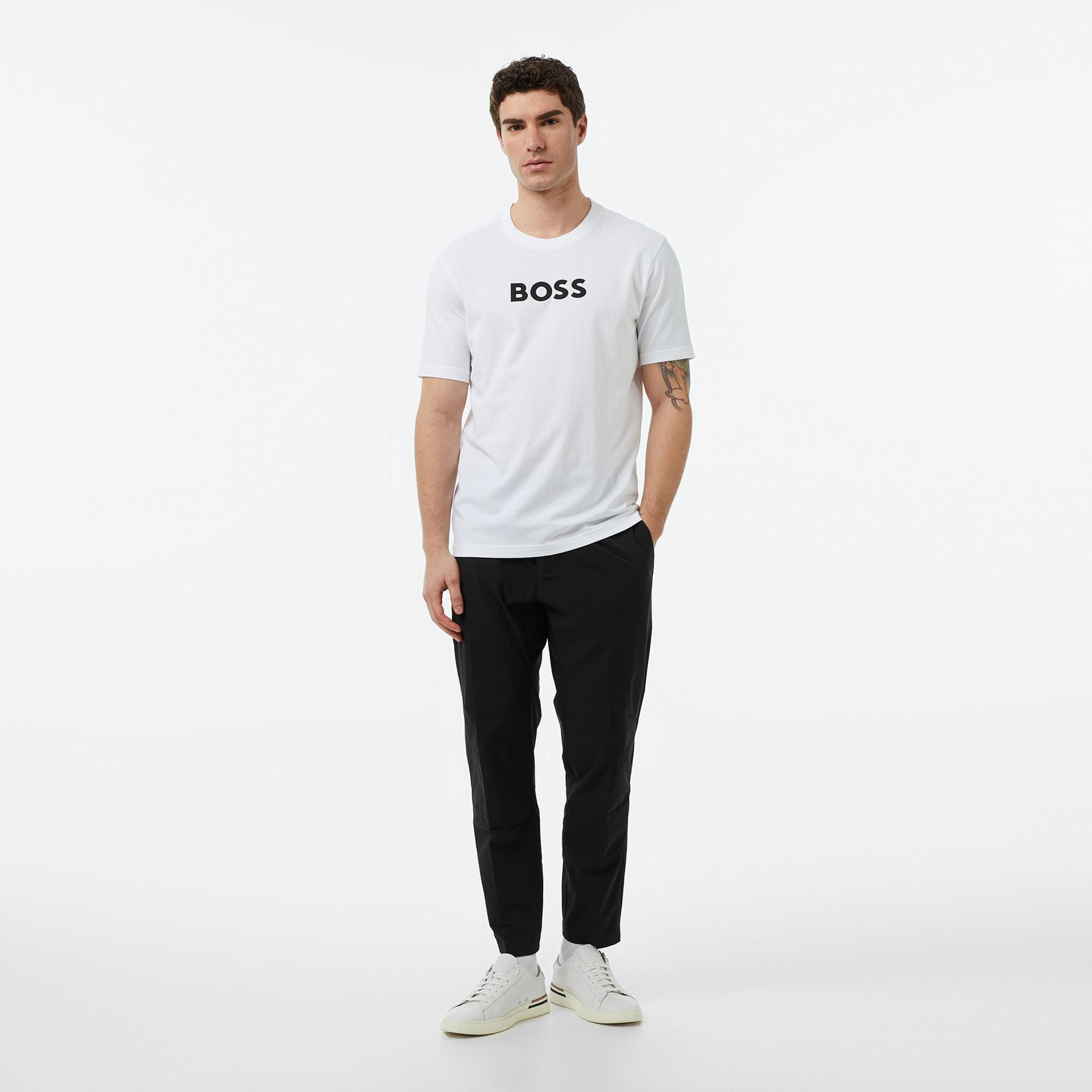 Boss TS Logo Erkek Beyaz T-Shirt