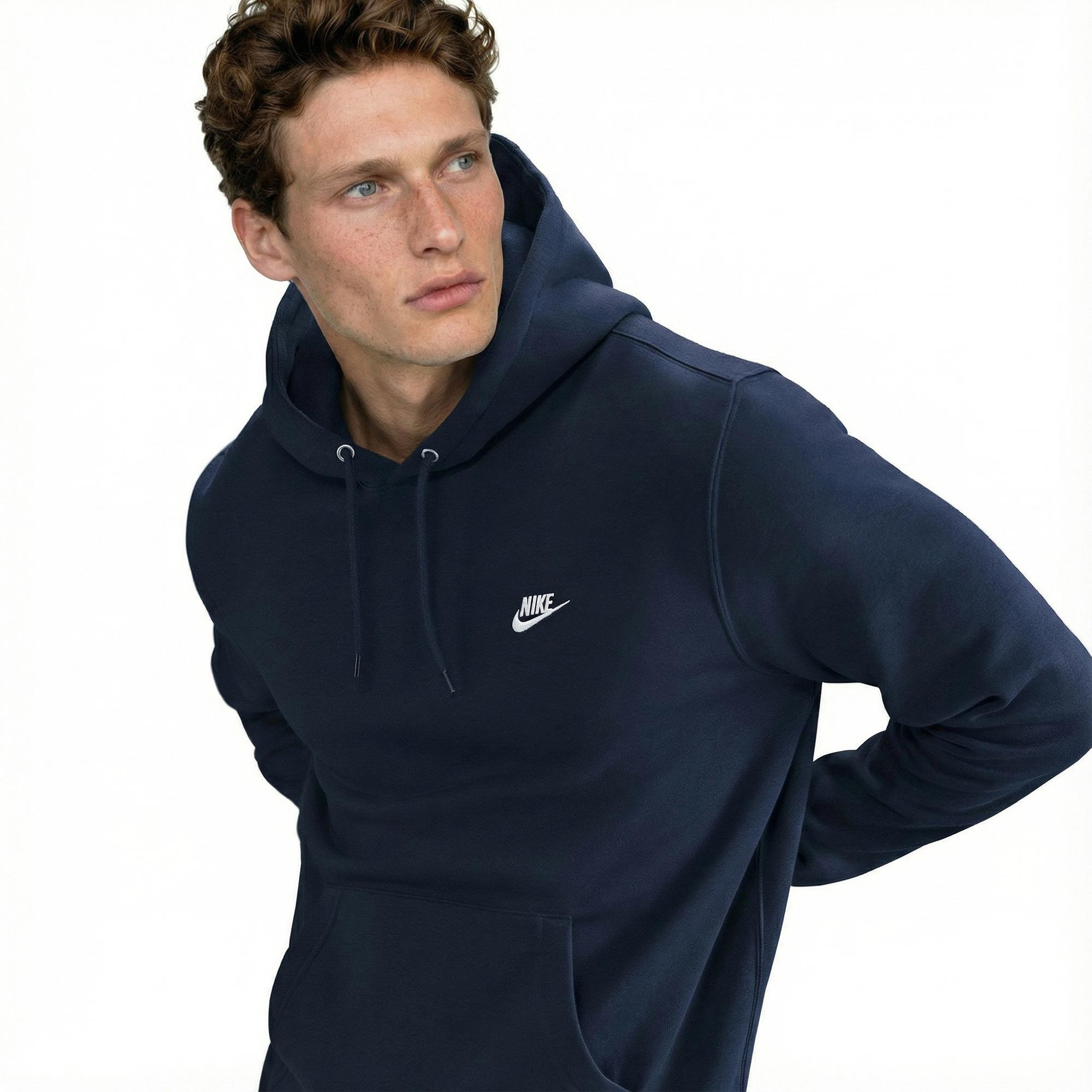 Nike Club Pullover Fleece Erkek Lacivert Hoodie