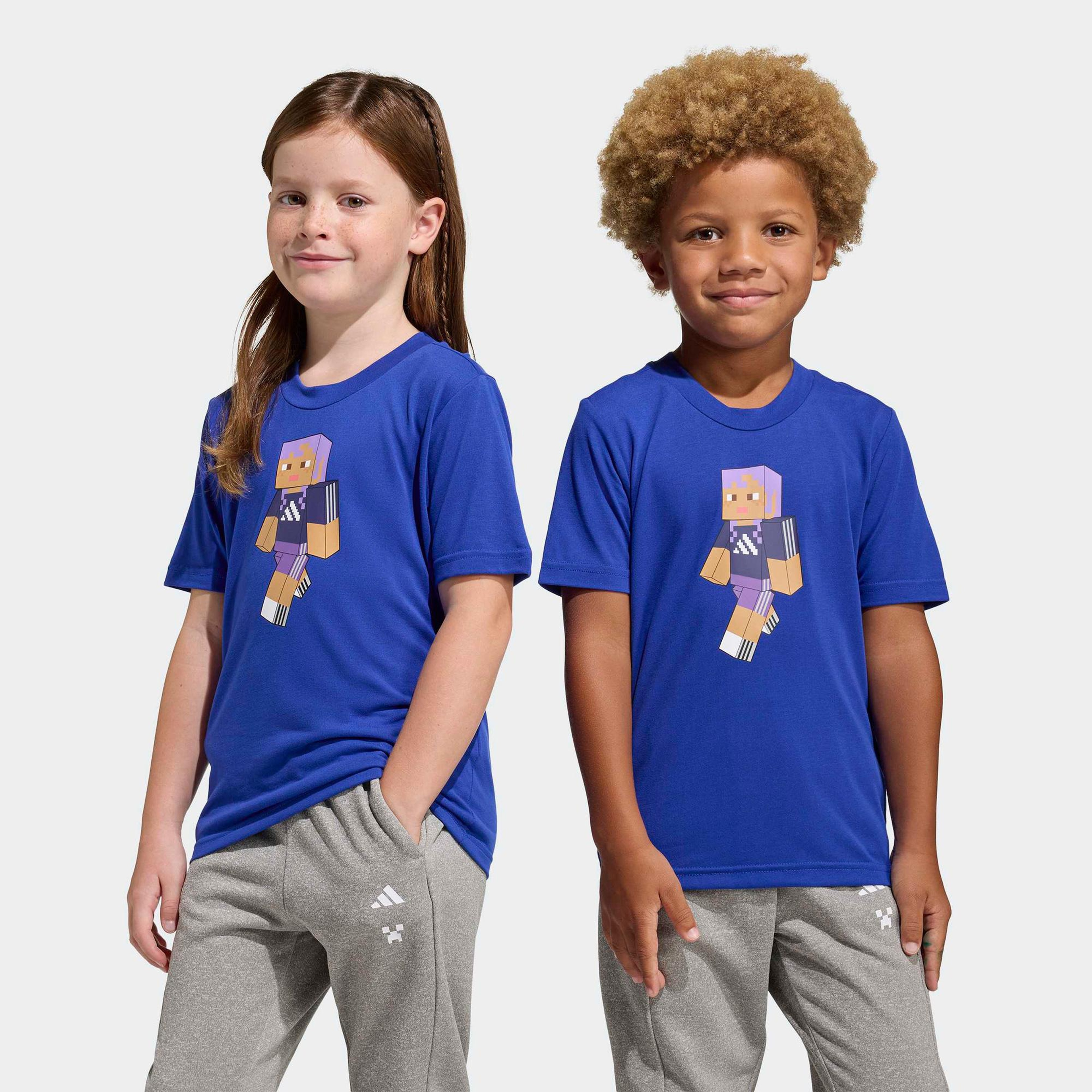 adidas Minecraft Training Çocuk Mavi T-Shirt