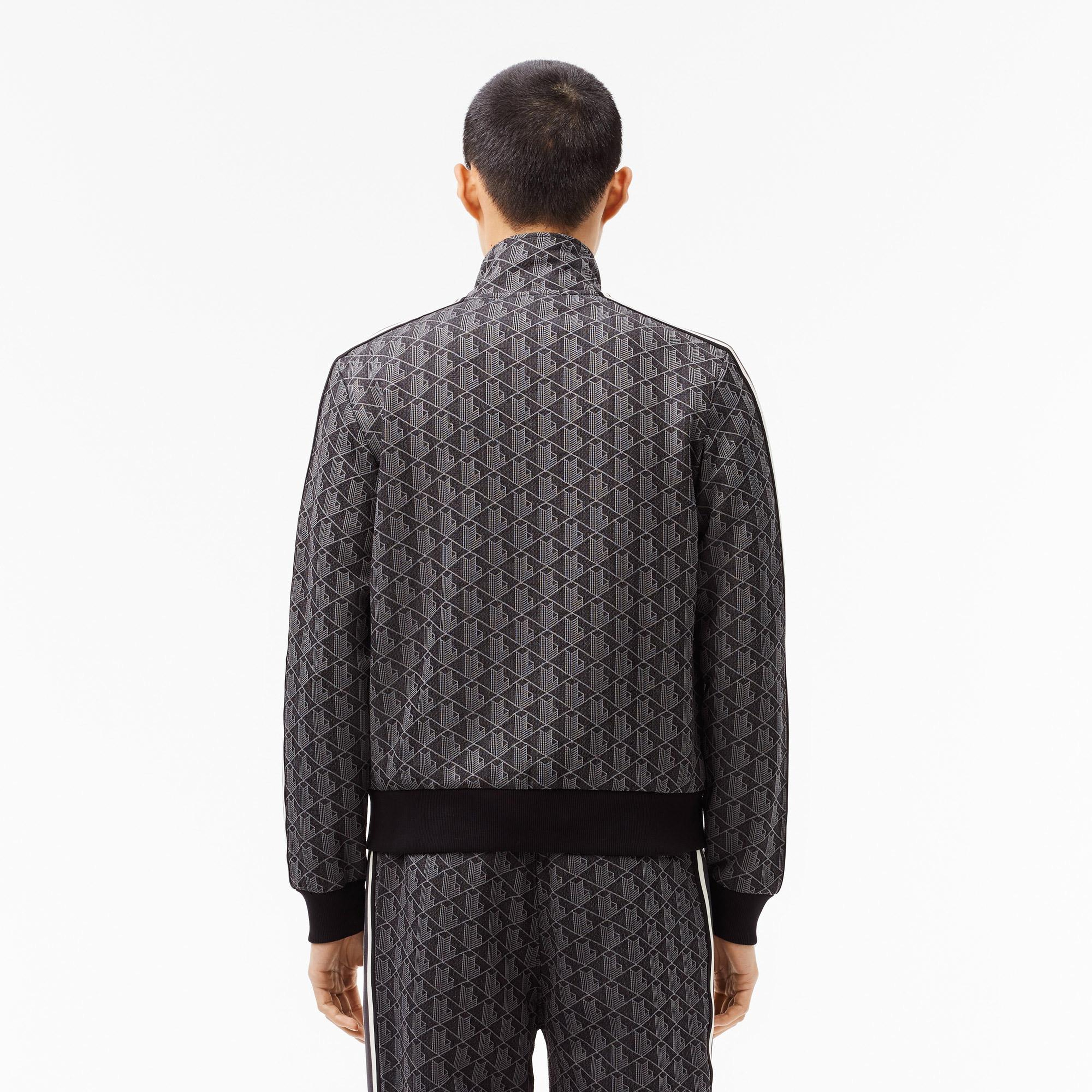 Lacoste Erkek Regular Fit Fermuarlı Monogram Siyah Sweatshirt