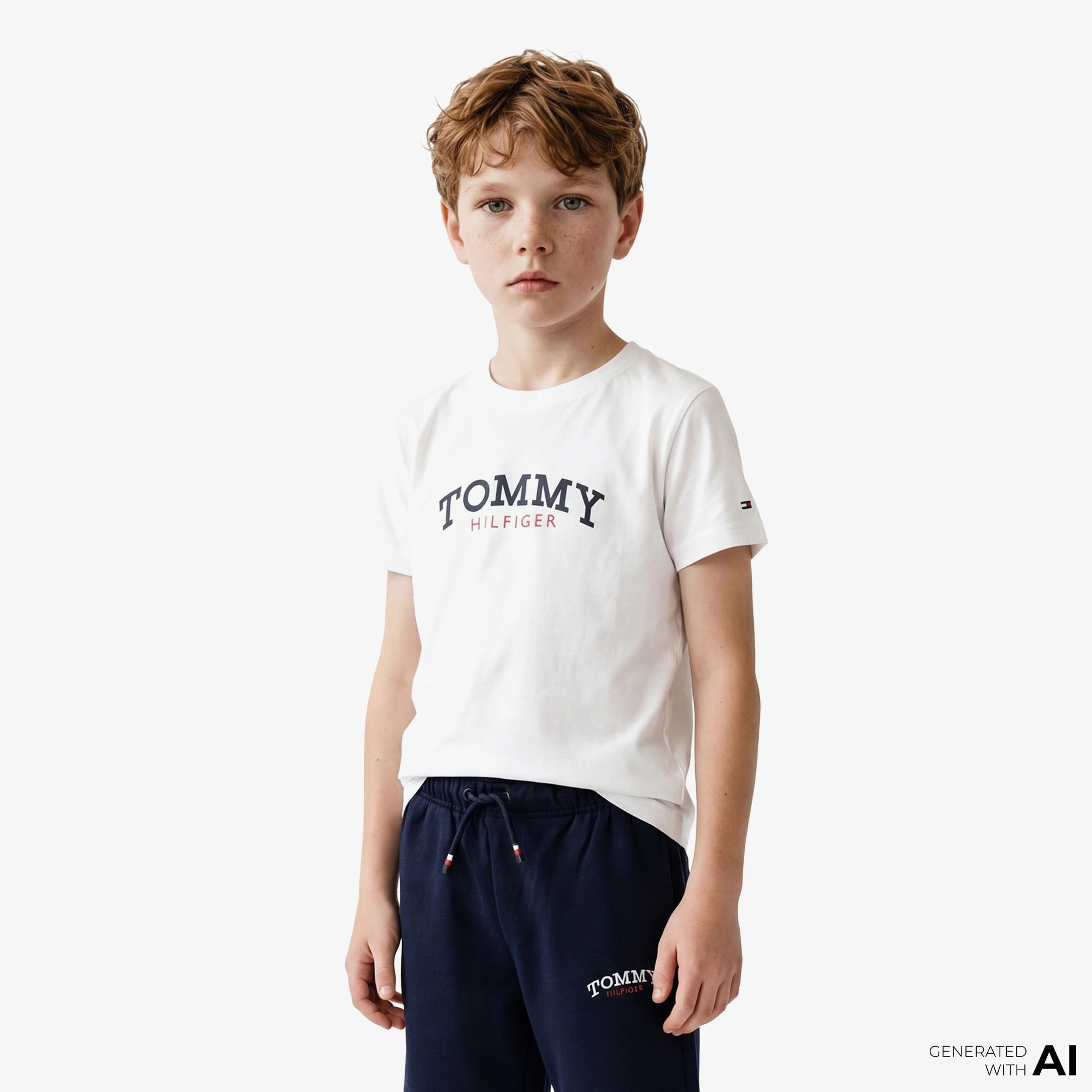 Tommy Hilfiger Graphic Çocuk Beyaz T-Shirt