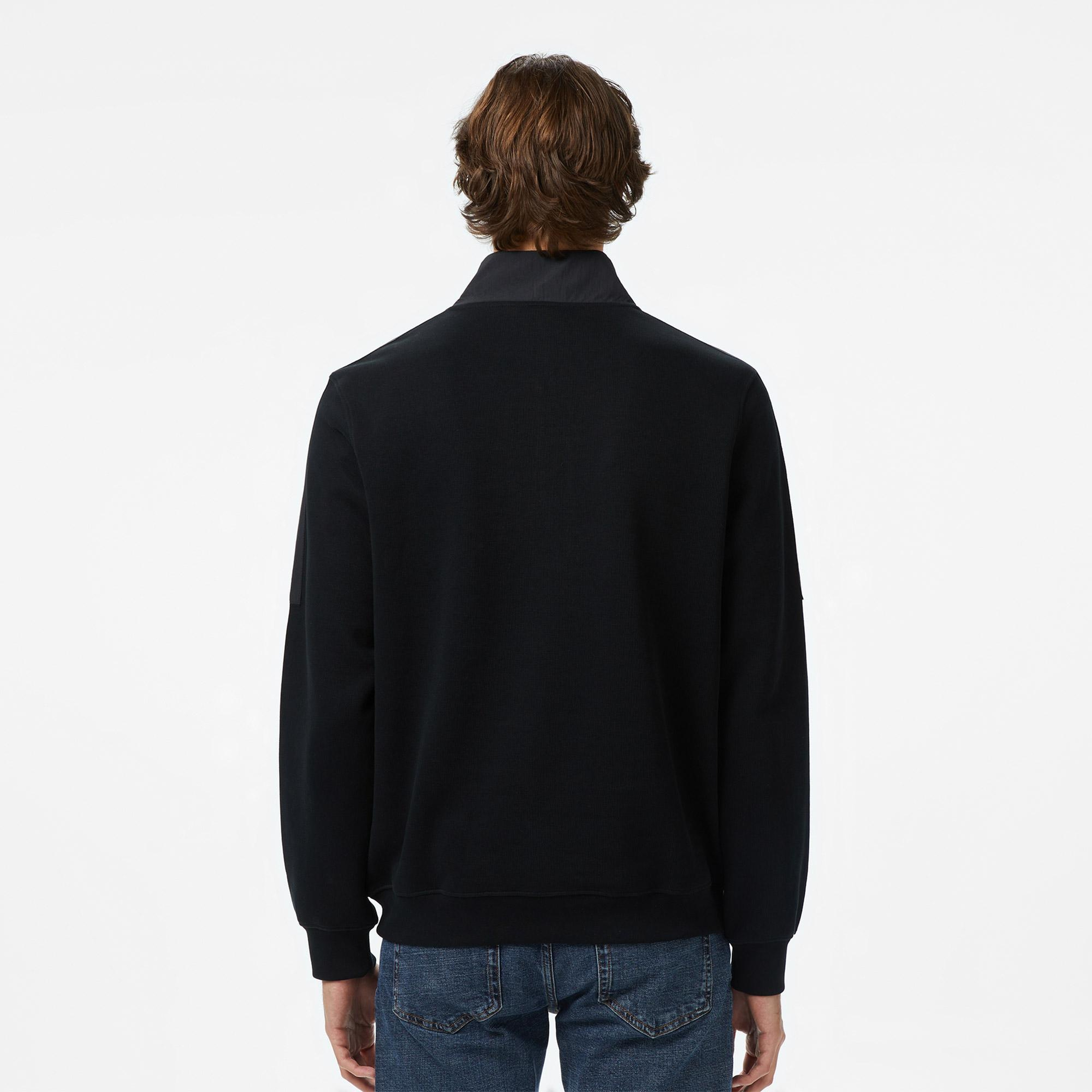 Lacoste Erkek Classic Fit Yarım Fermuarlı Siyah Sweatshirt