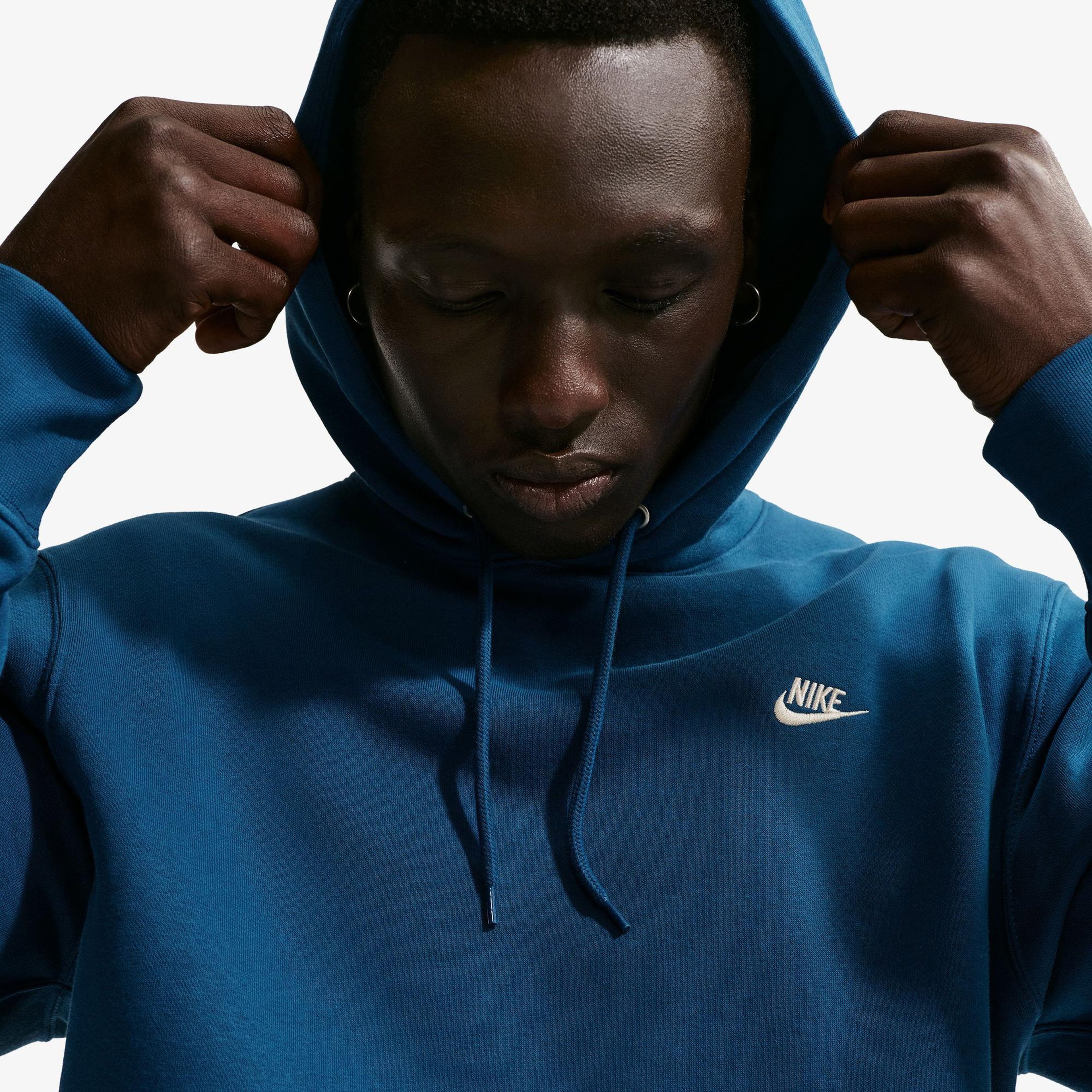 Nike Club Erkek Mavi Hoodie