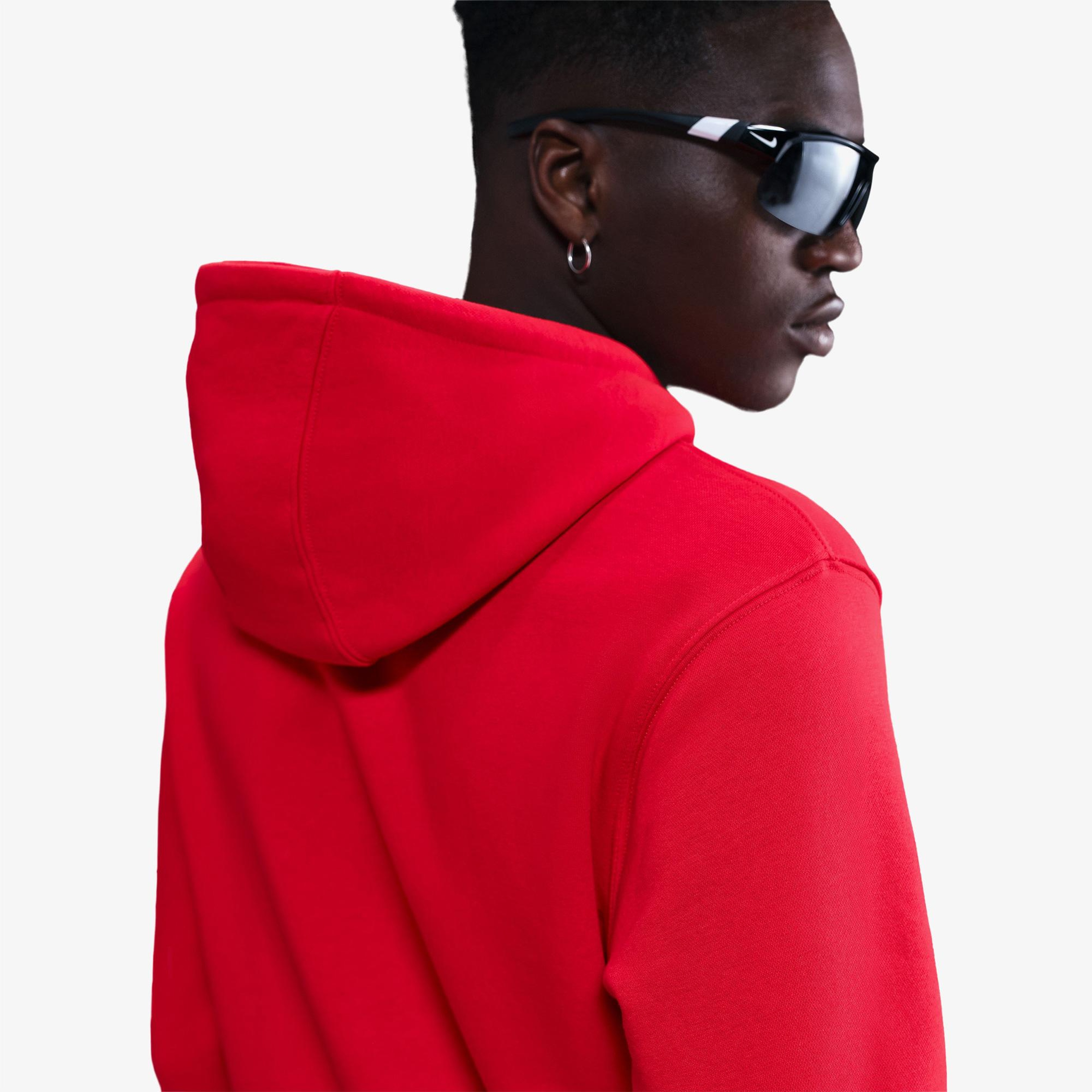 Nike Club Pullover Fleece Erkek Kırmızı Hoodie