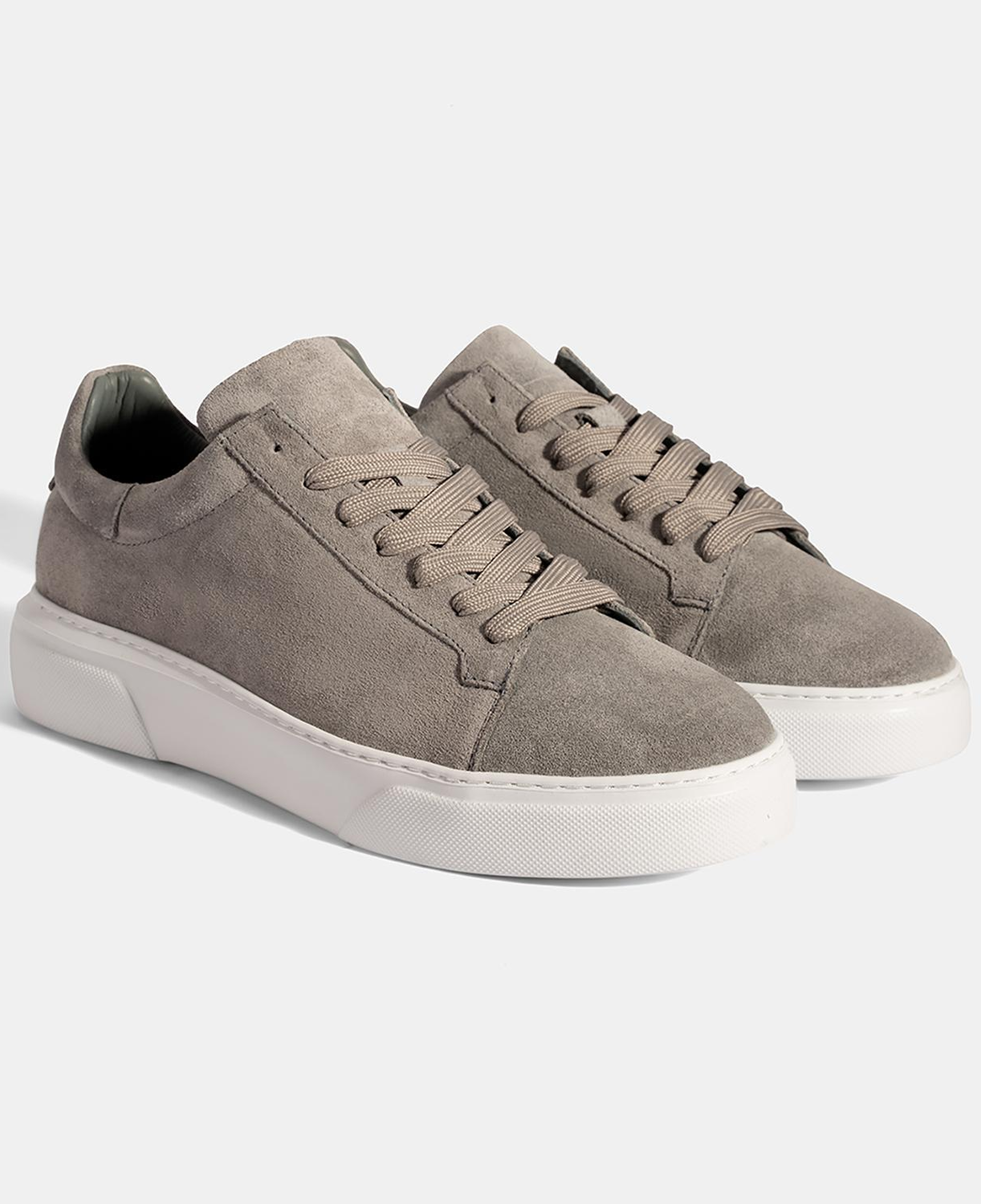 Erkek Gri Bağcıklı Deri Günlük Ayakkabı