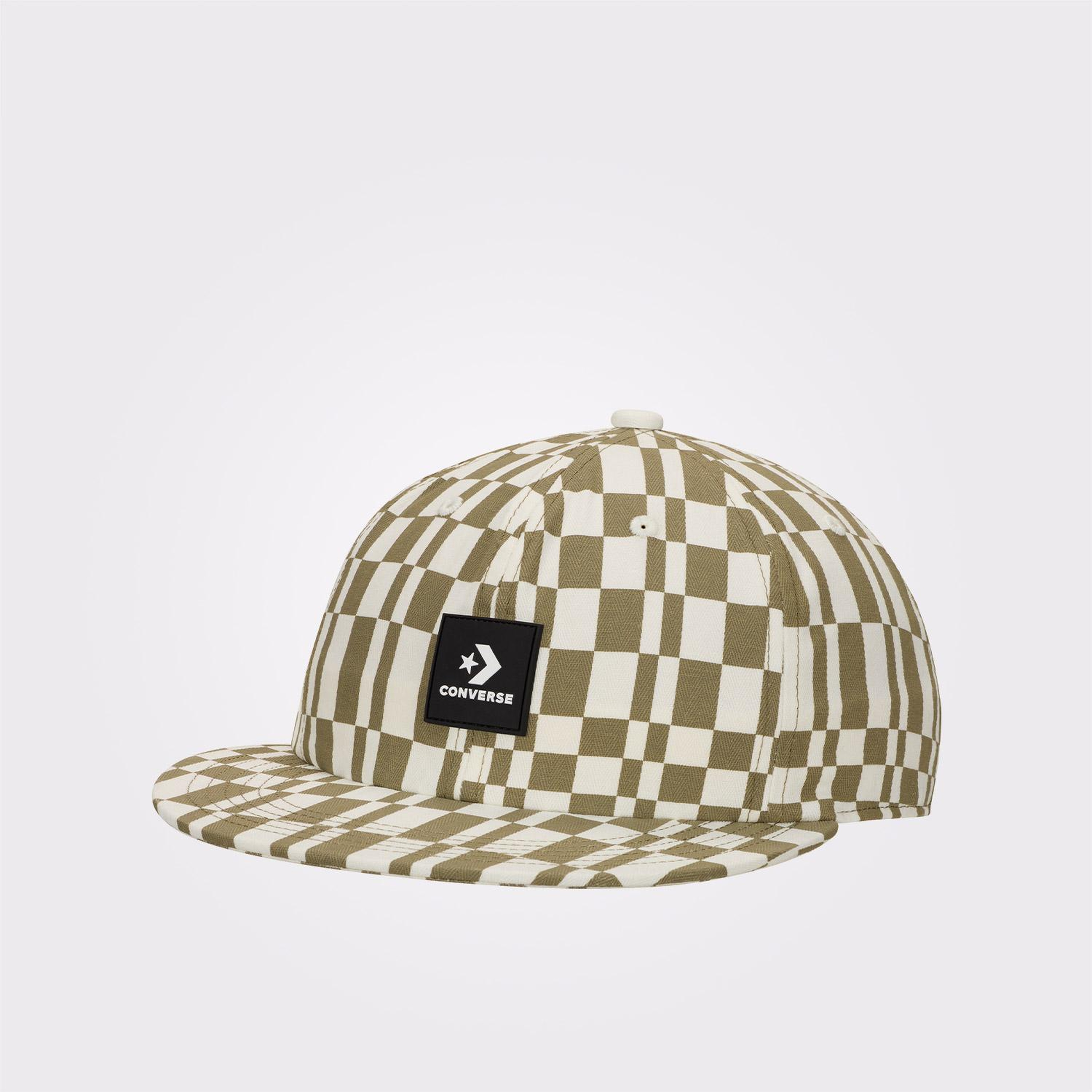Converse Star Chevron Unisex Kare Desenli Haki Şapka