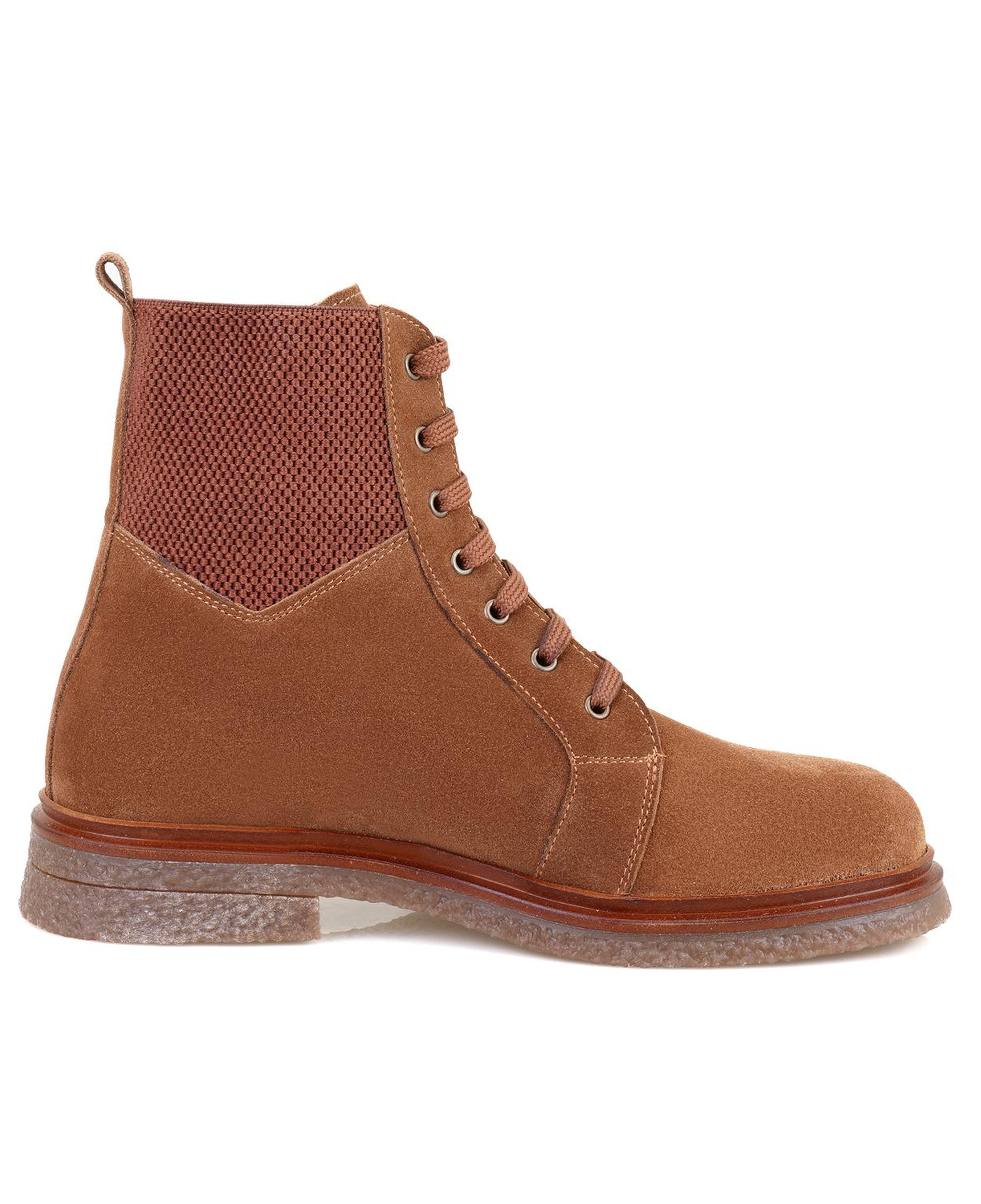 Kadın Taba Bağcıklı Süet Deri Postal Bot