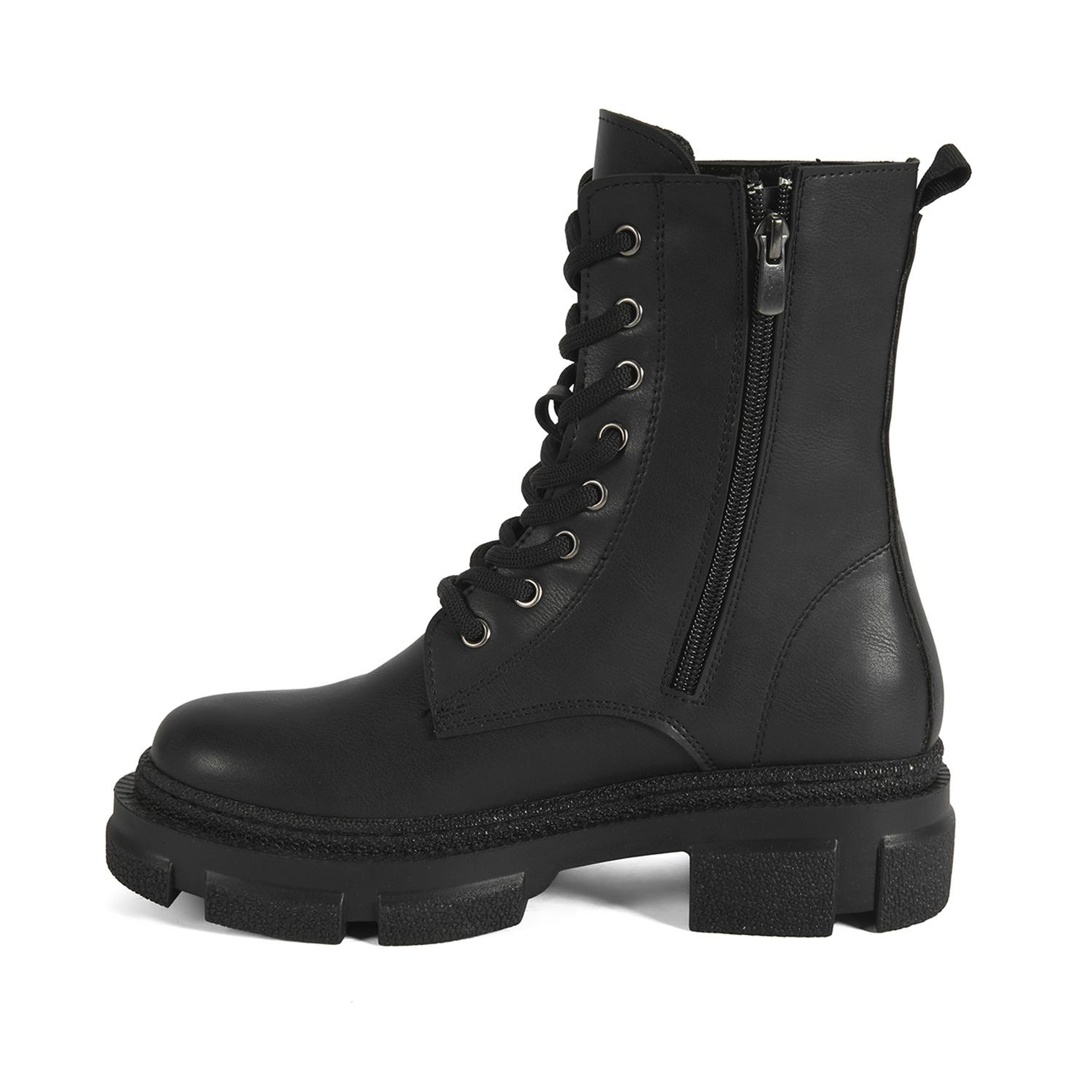 Kadın Siyah Fermuarlı Bot