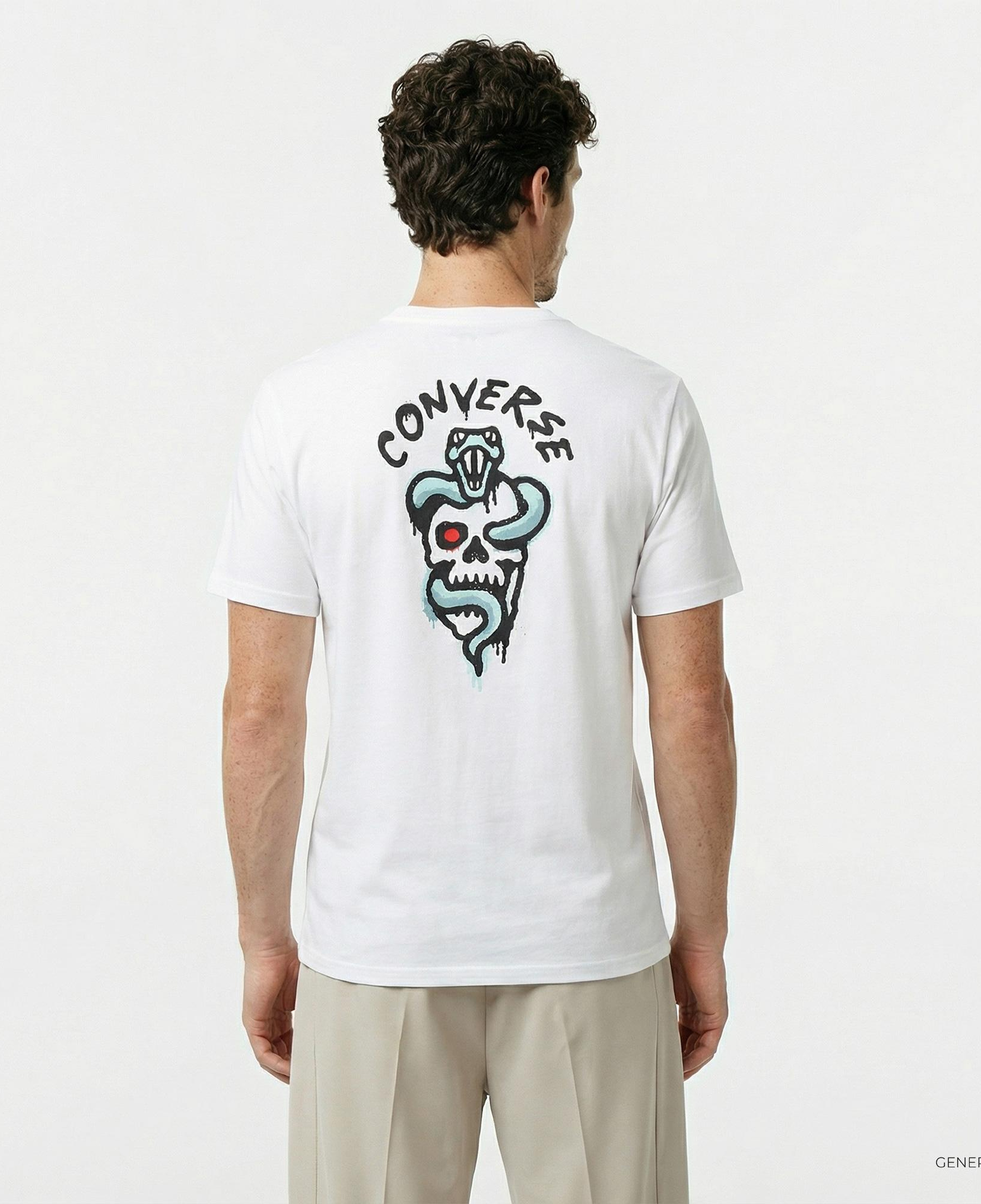 Converse Erkek Baskılı Beyaz T-Shirt