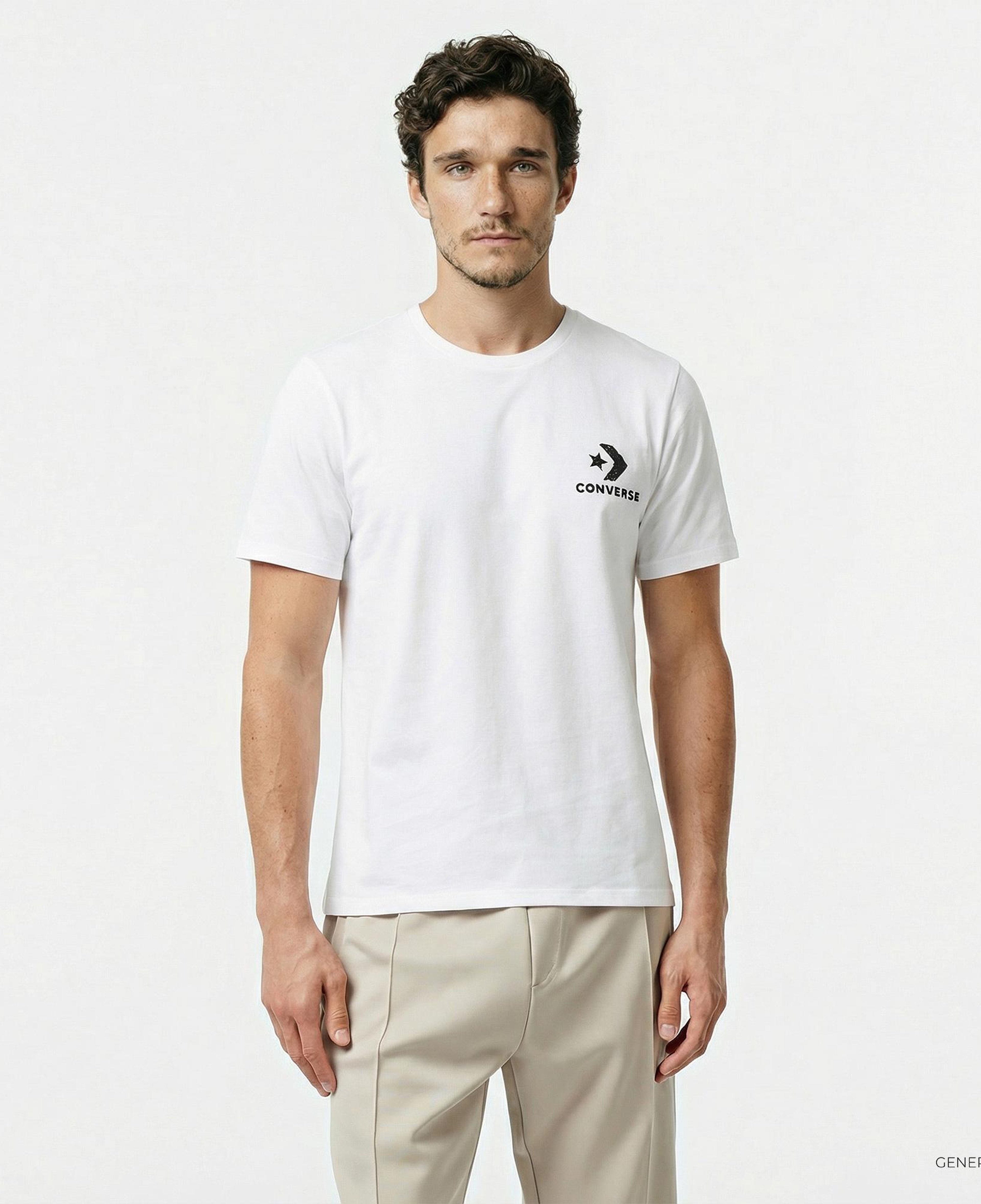 Converse Erkek Baskılı Beyaz T-Shirt