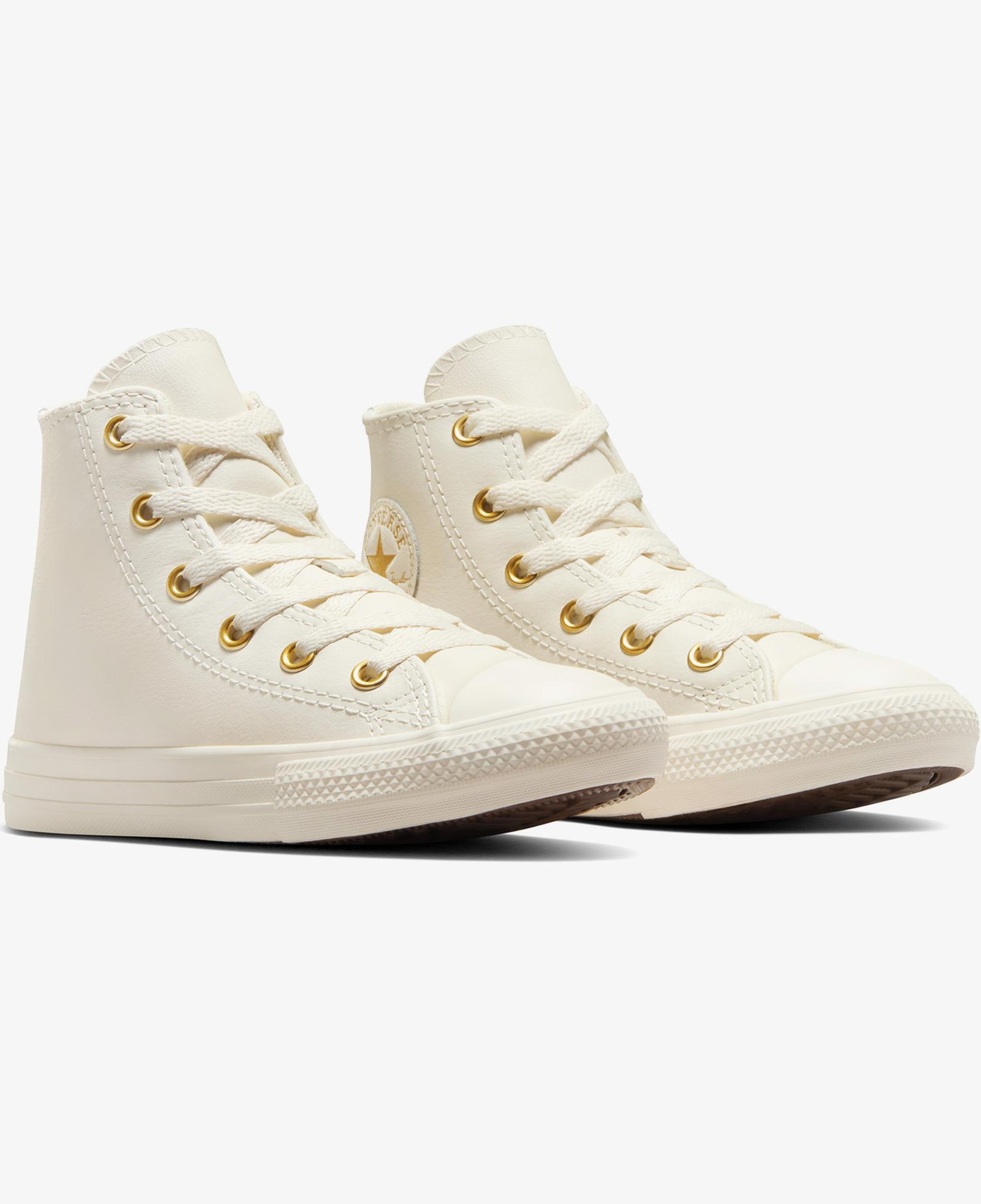 Converse Chuck Taylor All Star Taylored Lux Çocuk Krem 77 Deri Sneaker