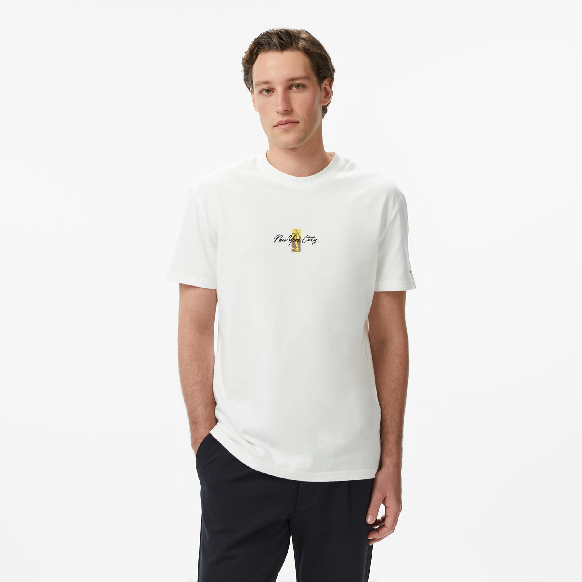 Tommy Hilfiger Signature Erkek Beyaz T-Shirt