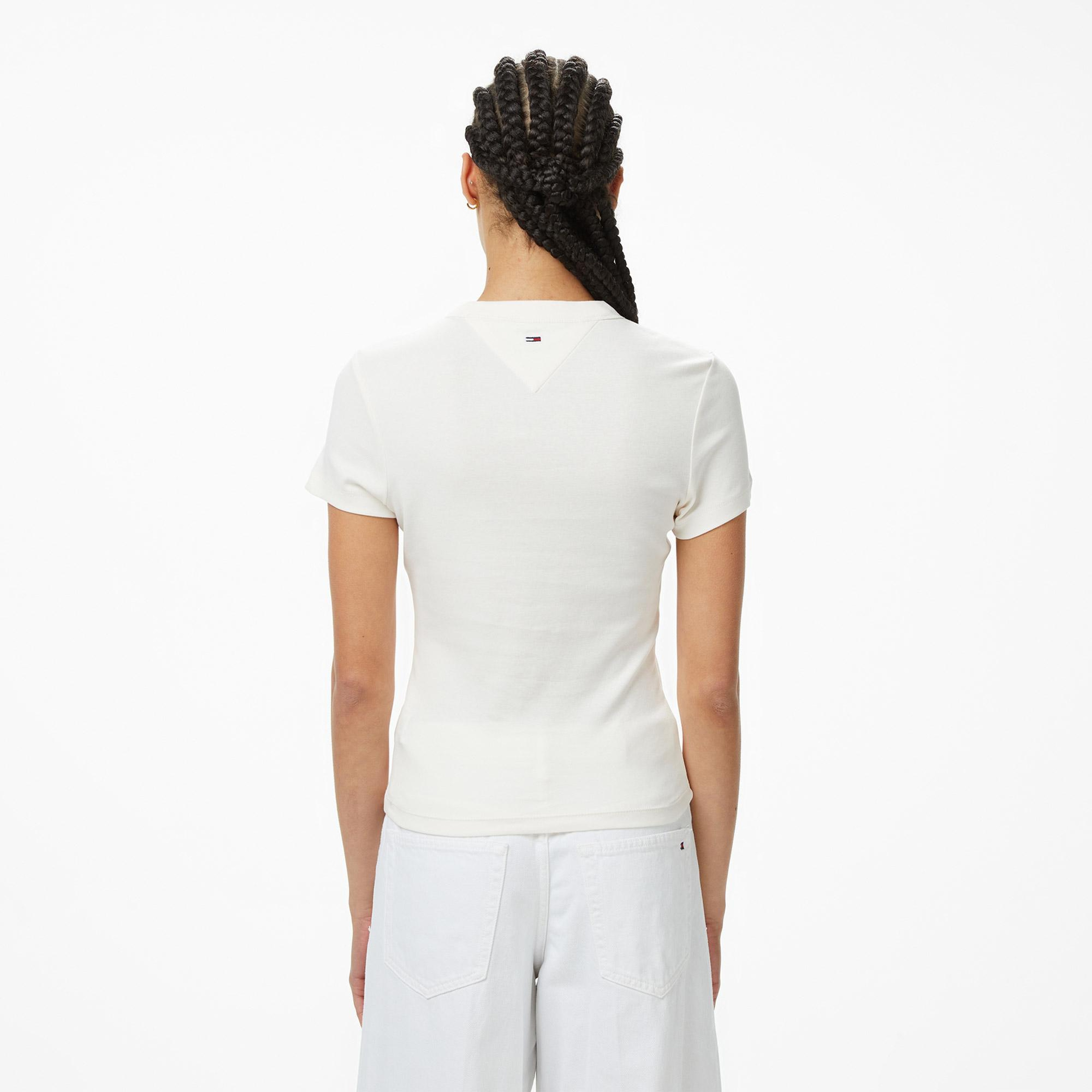 Tommy Hilfiger Varsity Kadın Beyaz T-Shirt