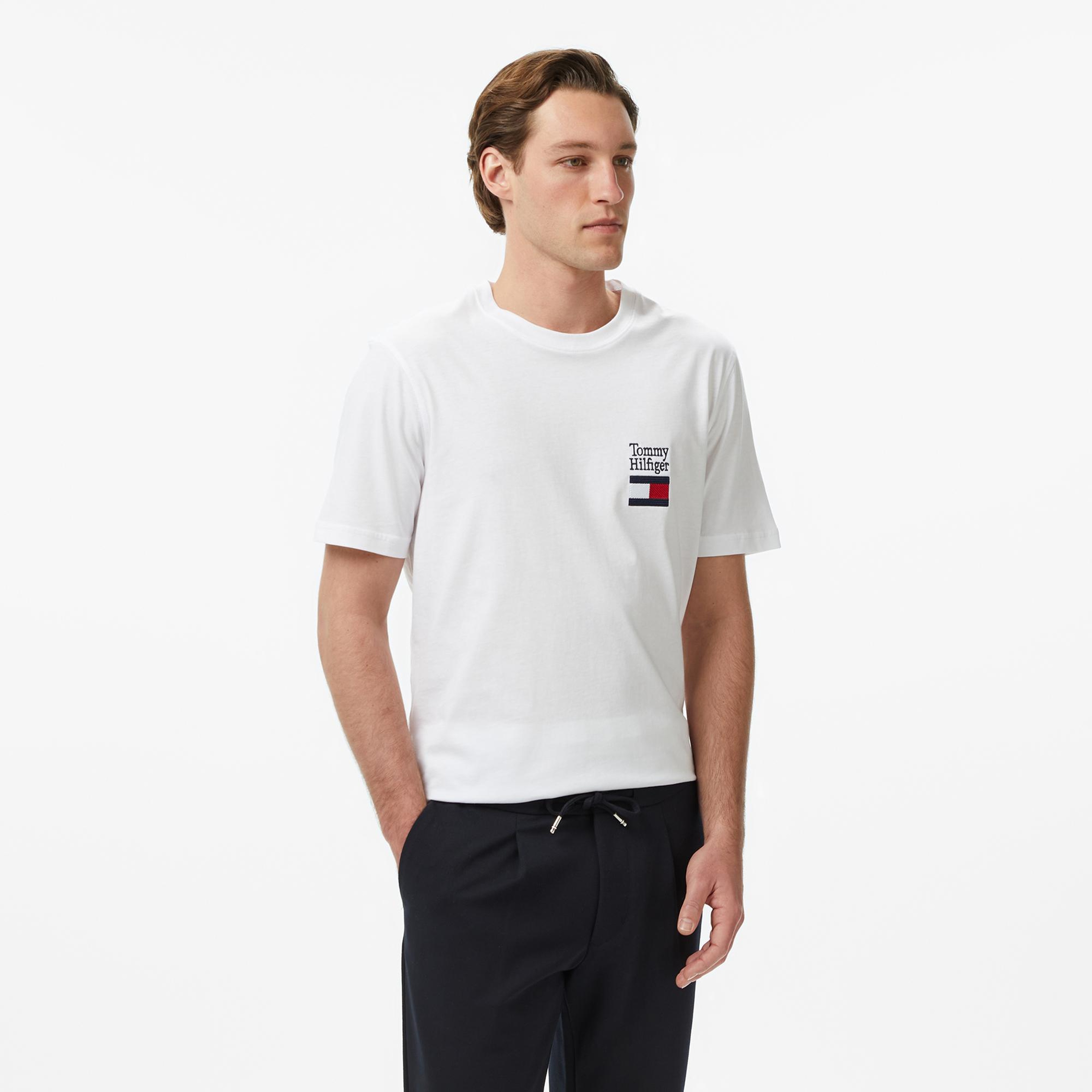 Tommy Hilfiger Brand Love Erkek Beyaz T-Shirt