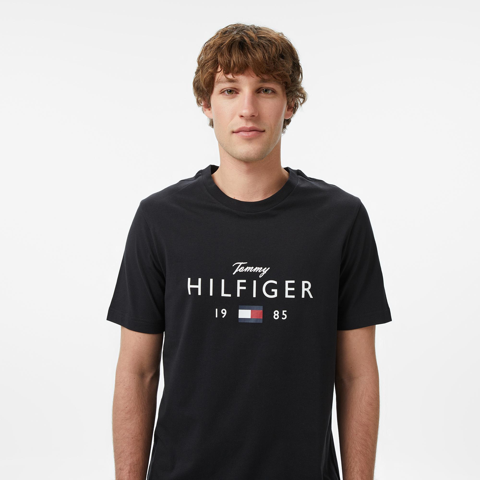 Tommy Hilfiger Brand Love Graphic Erkek Siyah T-Shirt