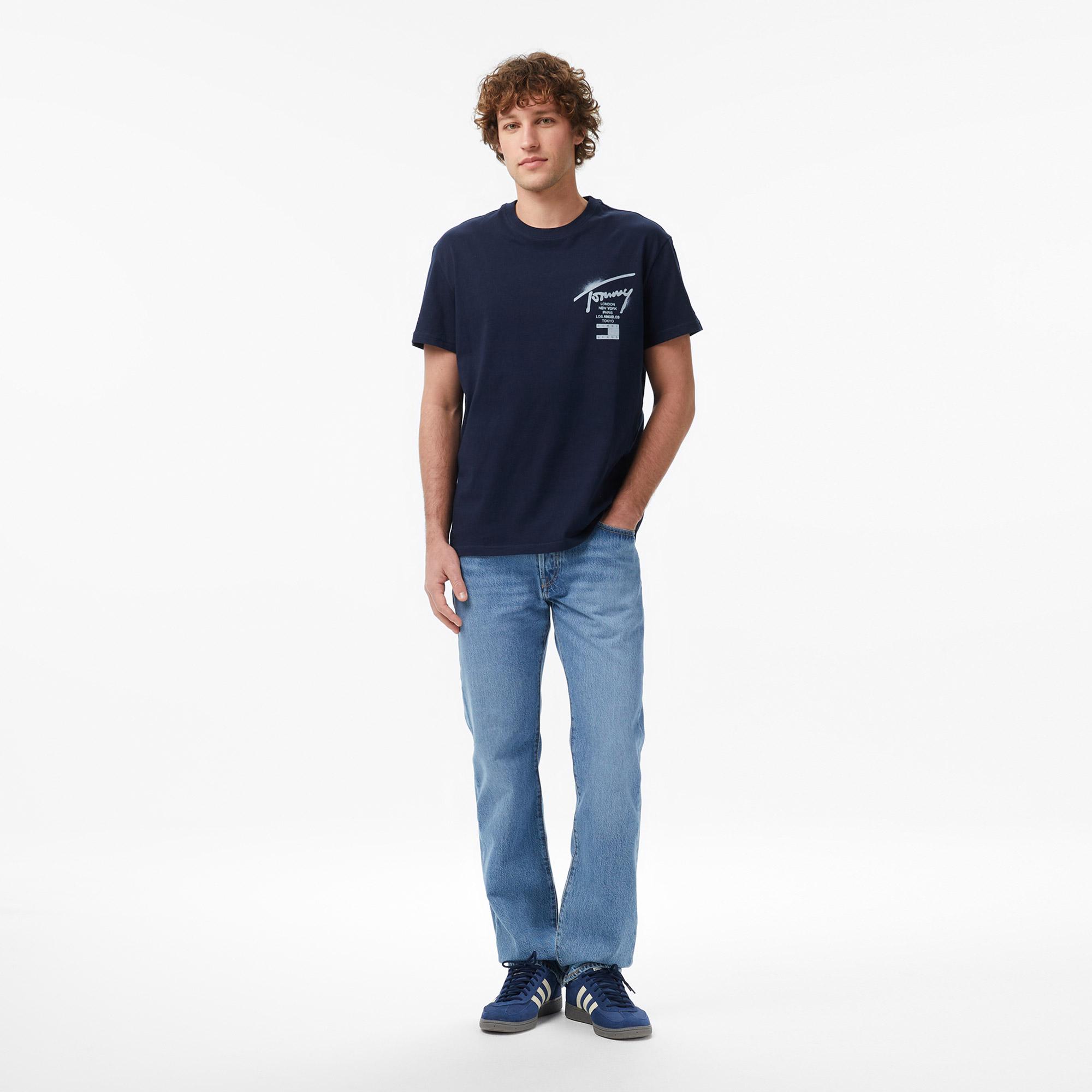 Tommy Hilfiger Signature Erkek Lacivert T-Shirt