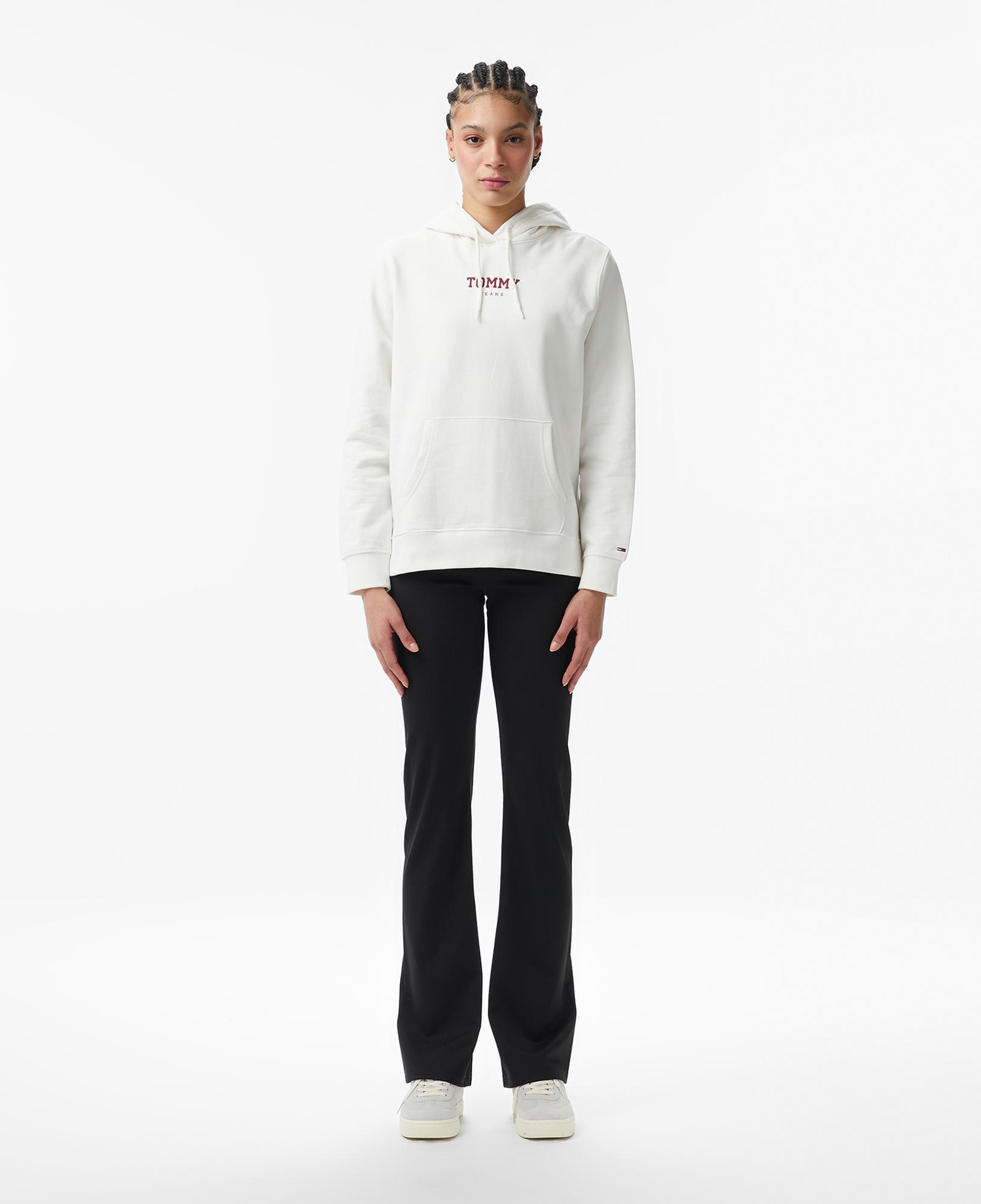 Tommy Hilfiger Essential Logo Kadın Beyaz Hoodie