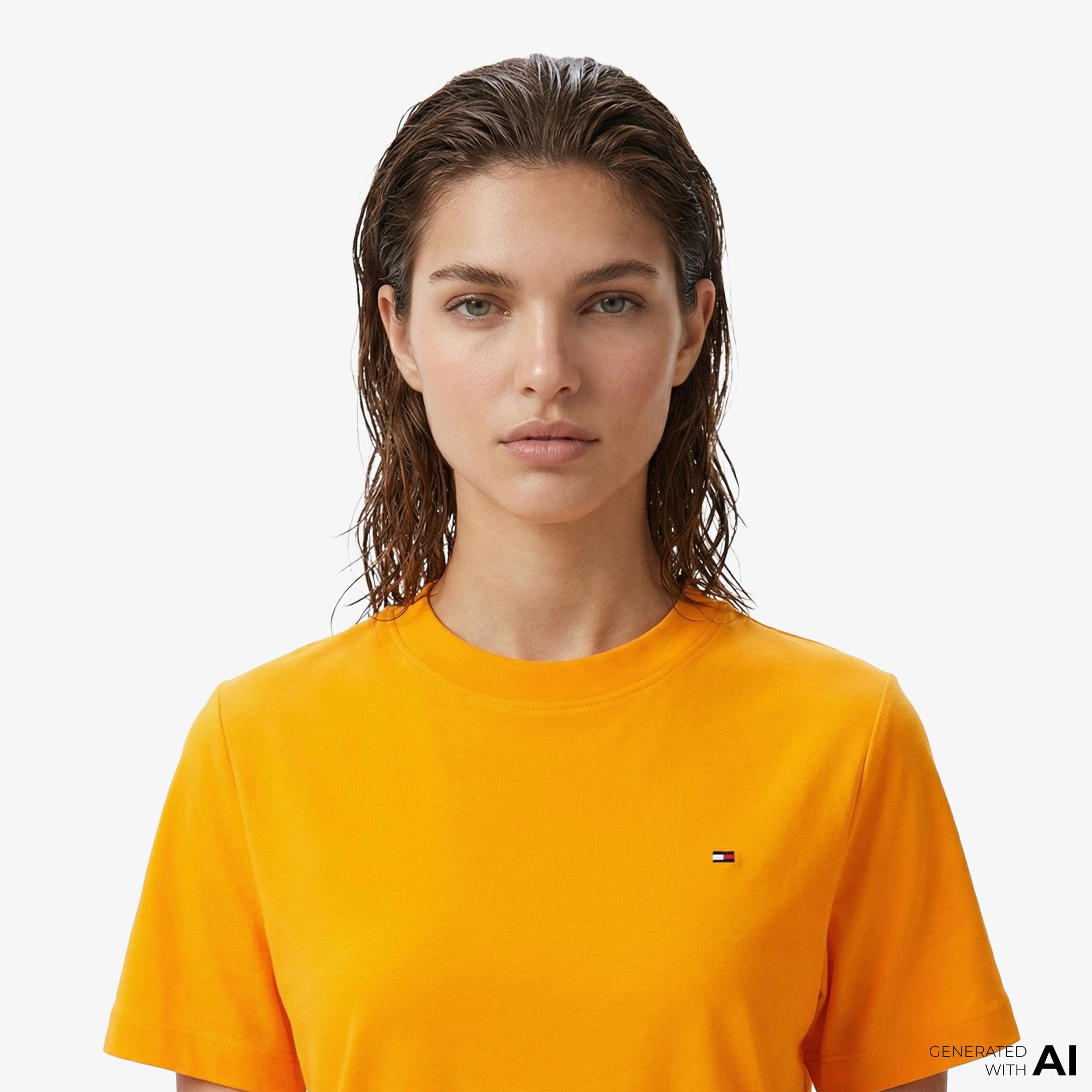 Tommy Hilfiger Interlock Ess Kadın Turuncu T-Shirt