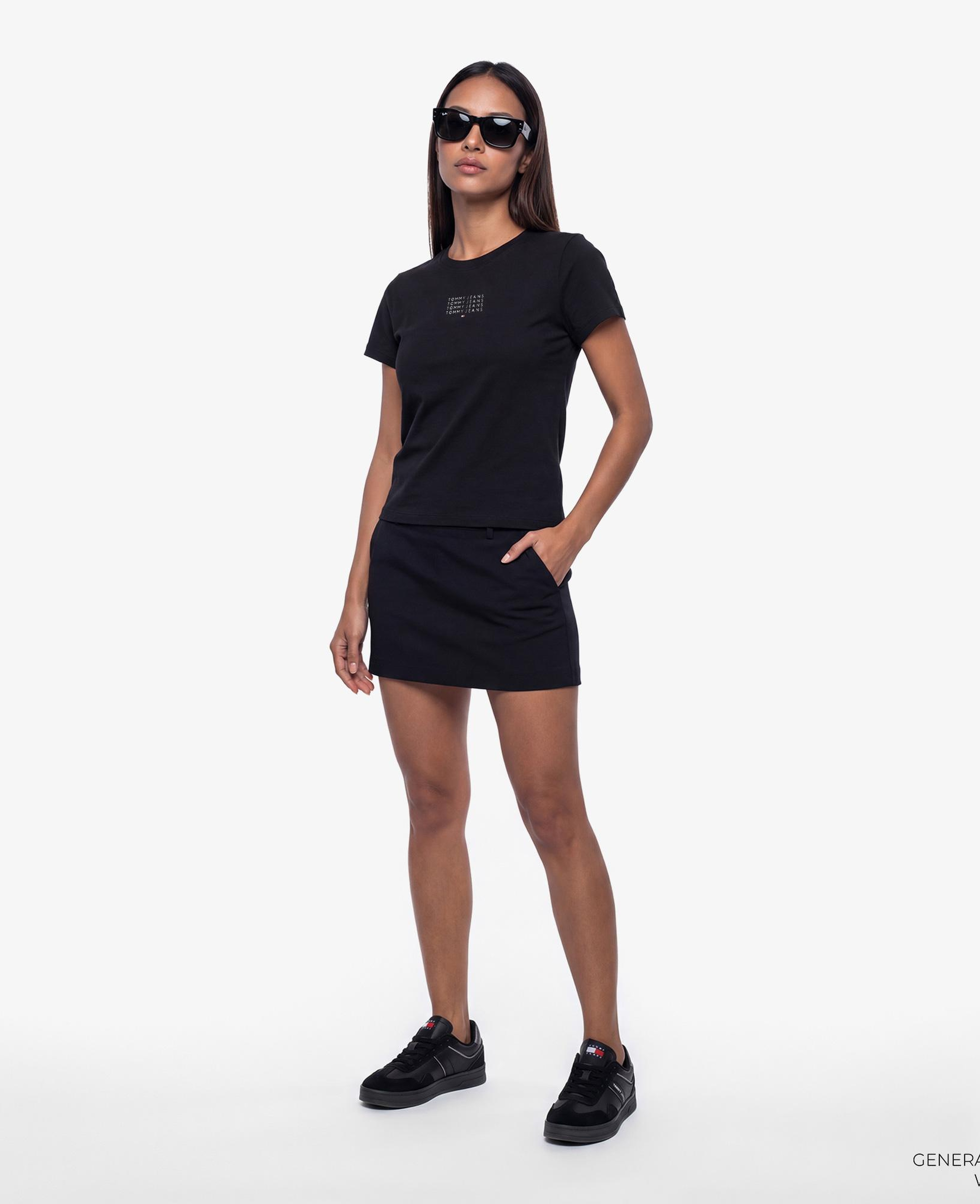 Tommy Hilfiger Linear Kadın Siyah T-Shirt