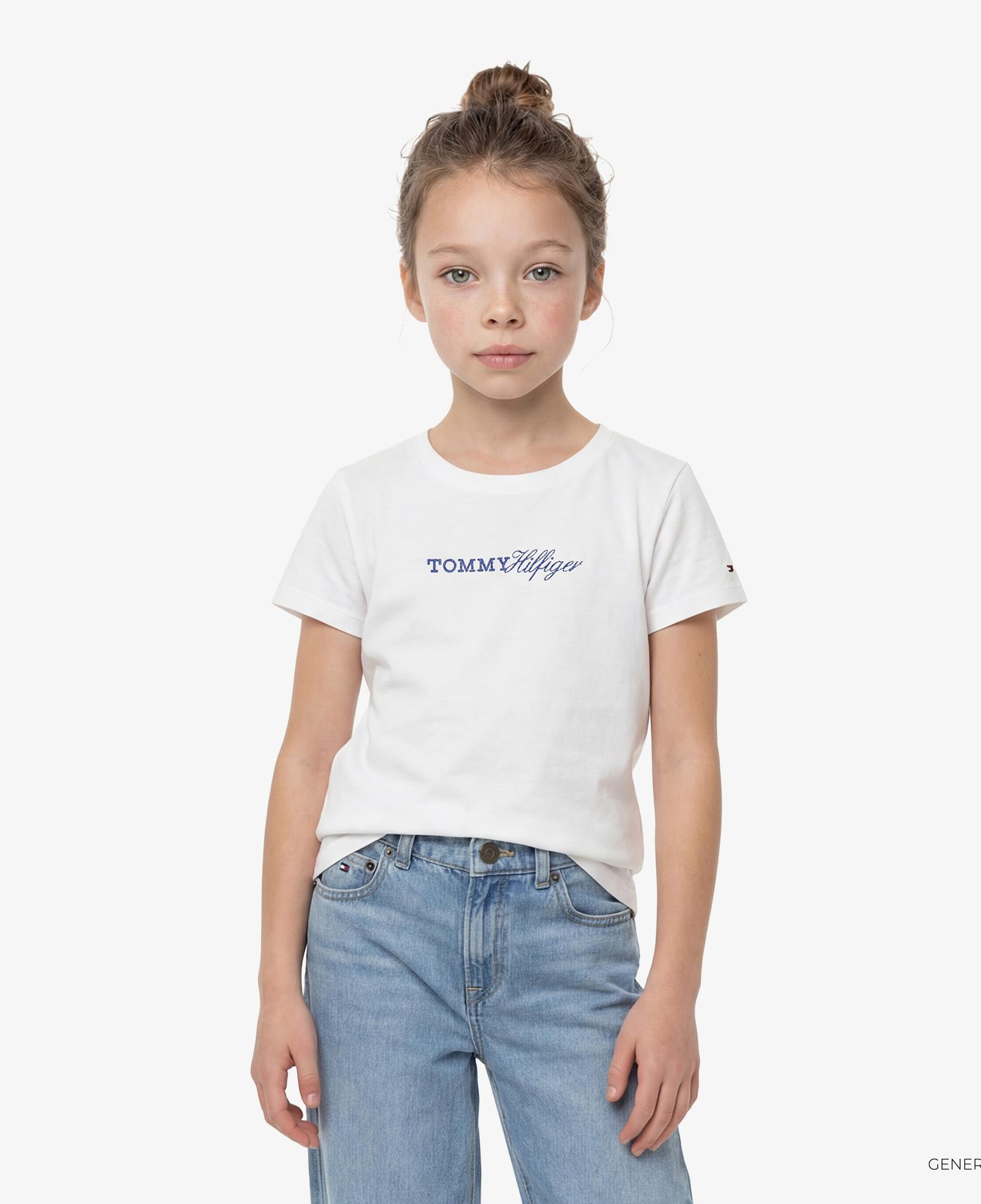 Tommy Hilfiger Script Çocuk Beyaz T-Shirt