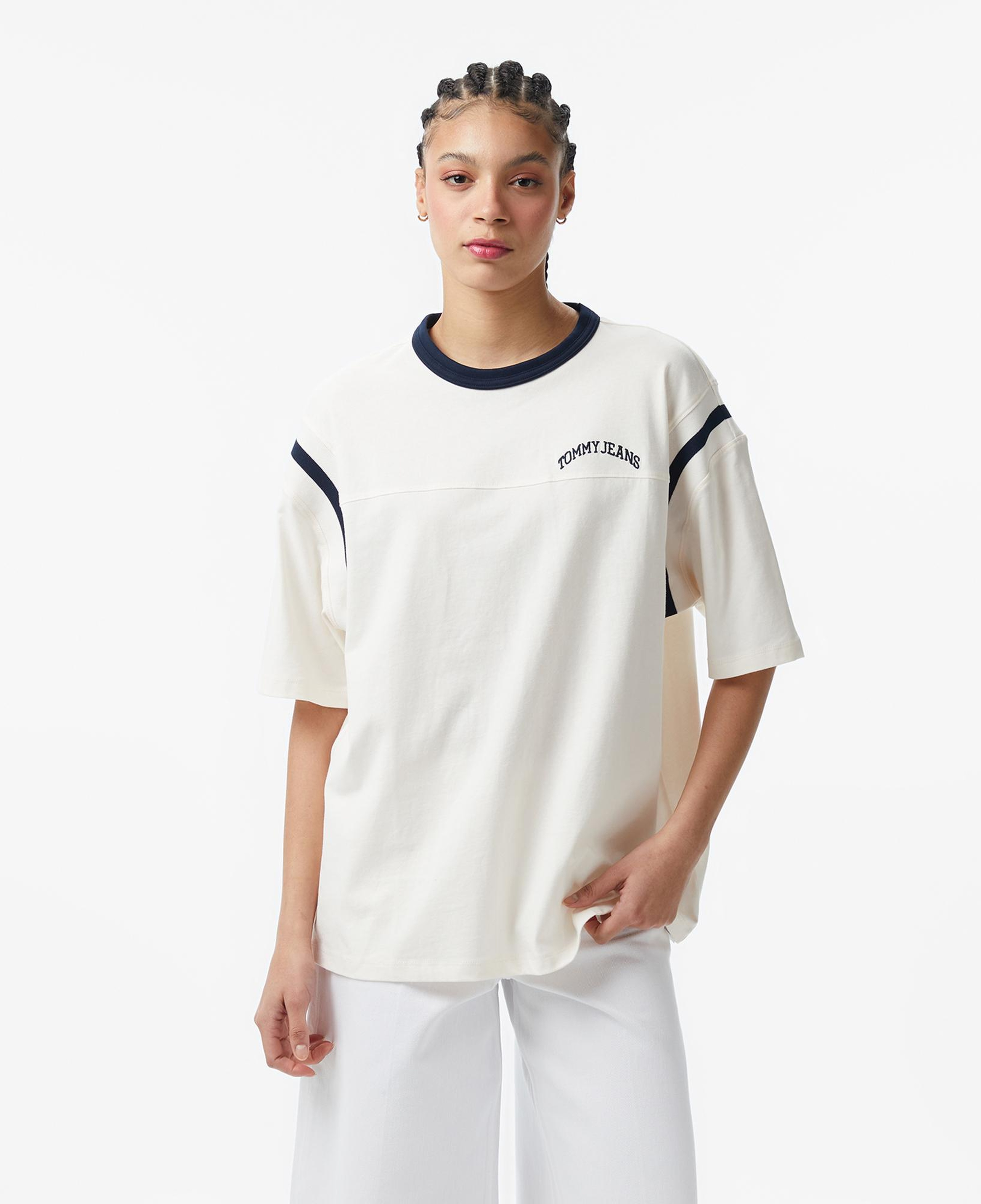 Tommy Hilfiger Varsity Kadın Beyaz T-Shirt