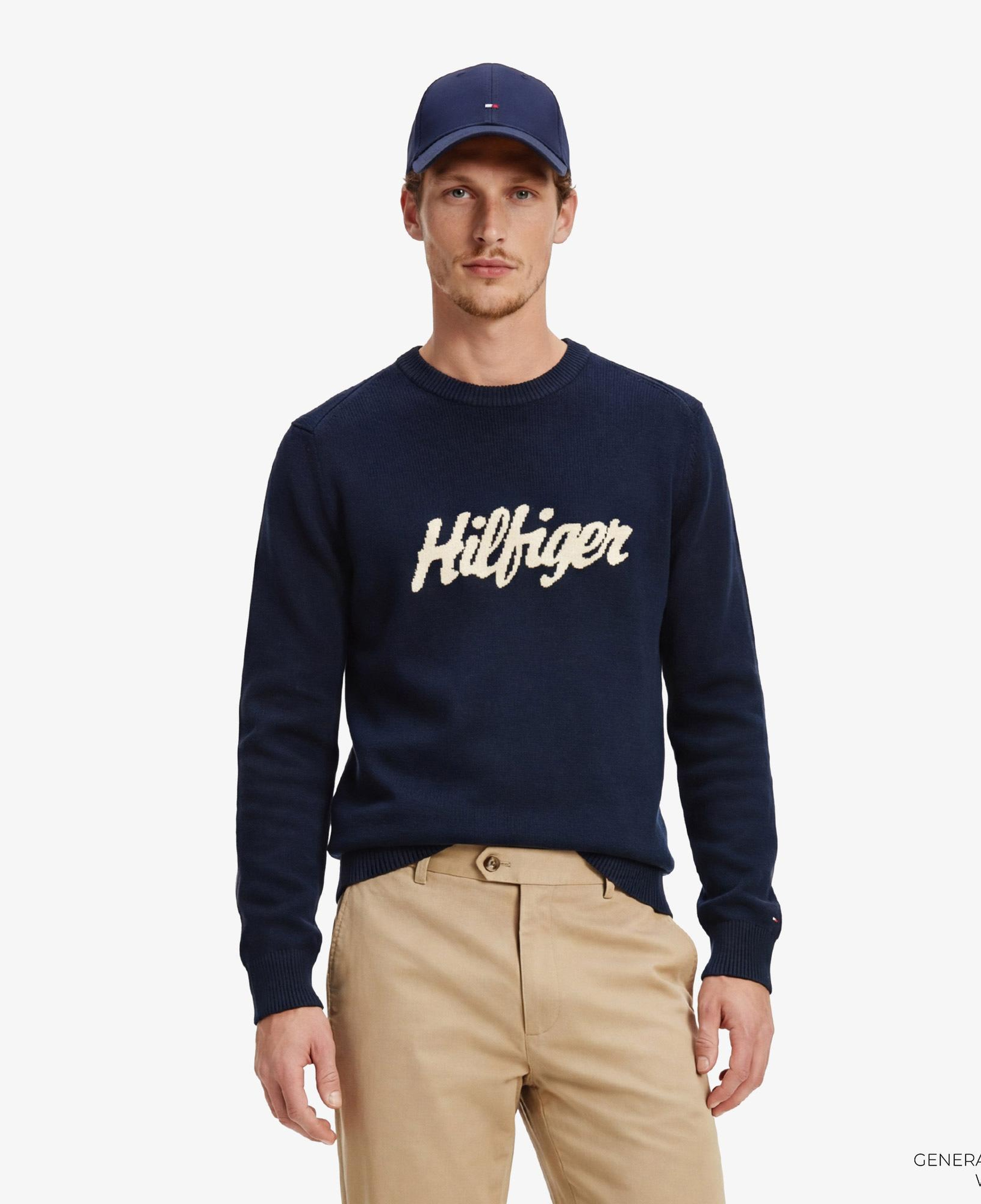 Tommy Hilfiger Seasonal Graphic Erkek Lacivert Triko