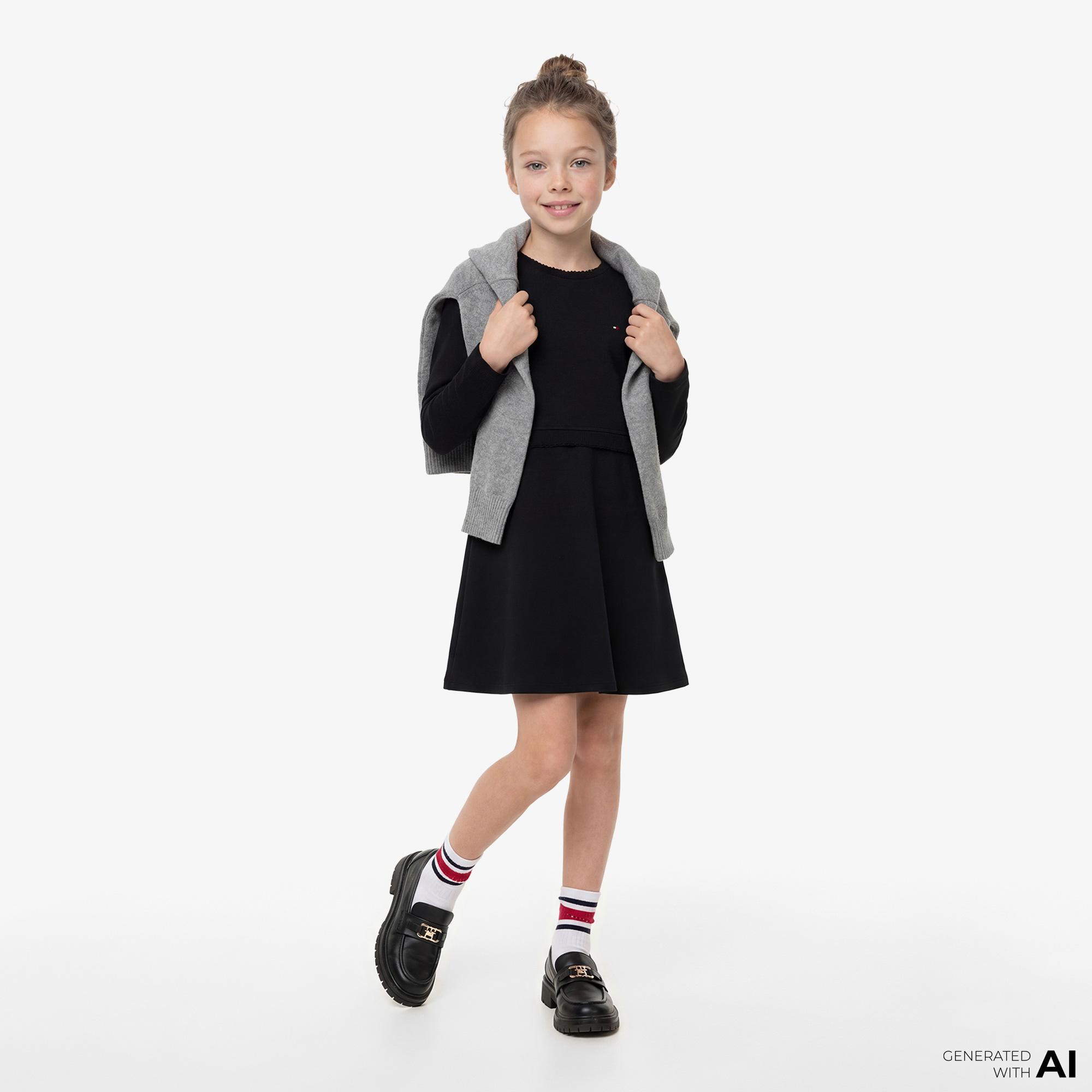 Tommy Hilfiger Essentials Çocuk Siyah Elbise