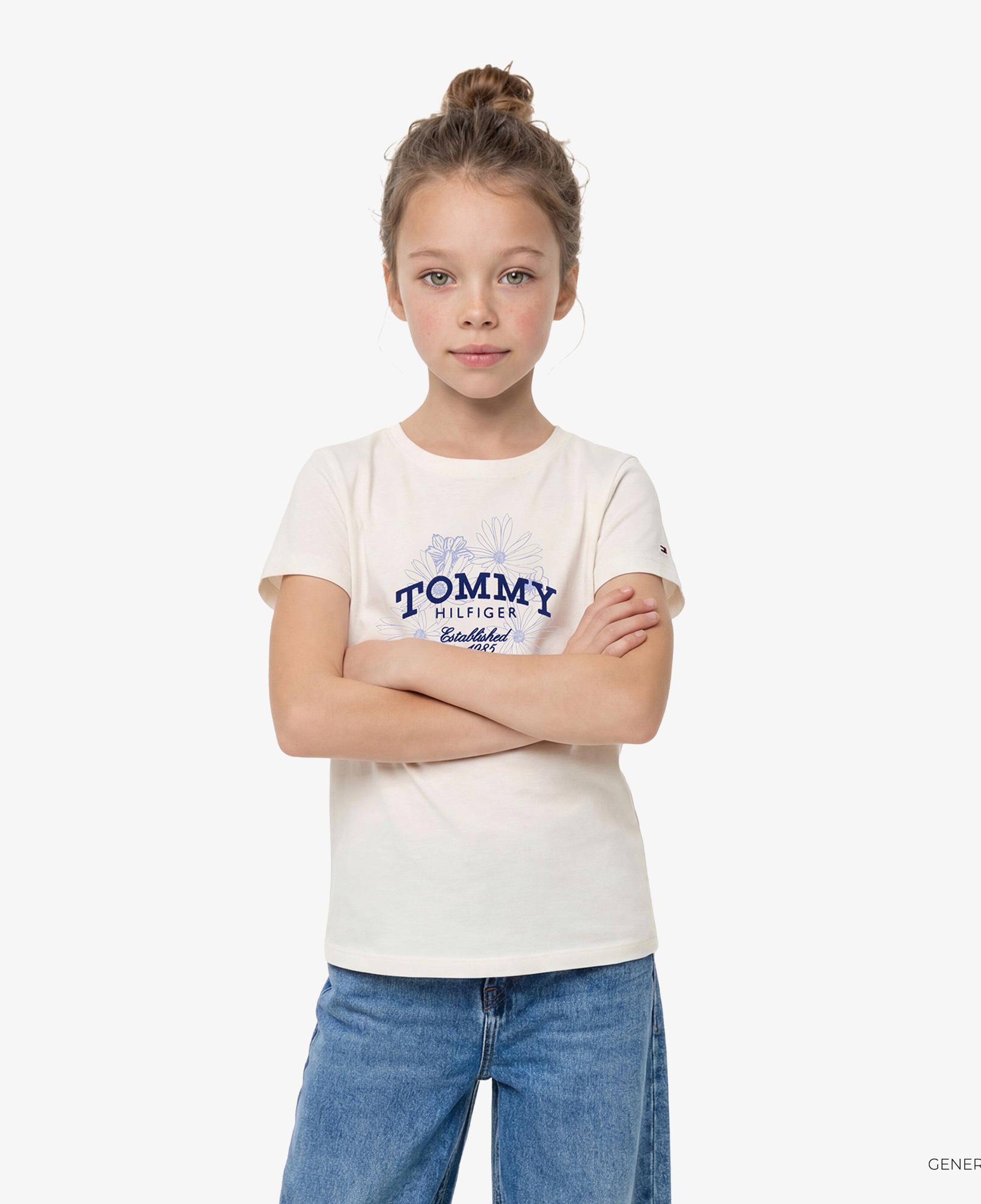 Tommy Hilfiger Flower Çocuk Beyaz T-Shirt