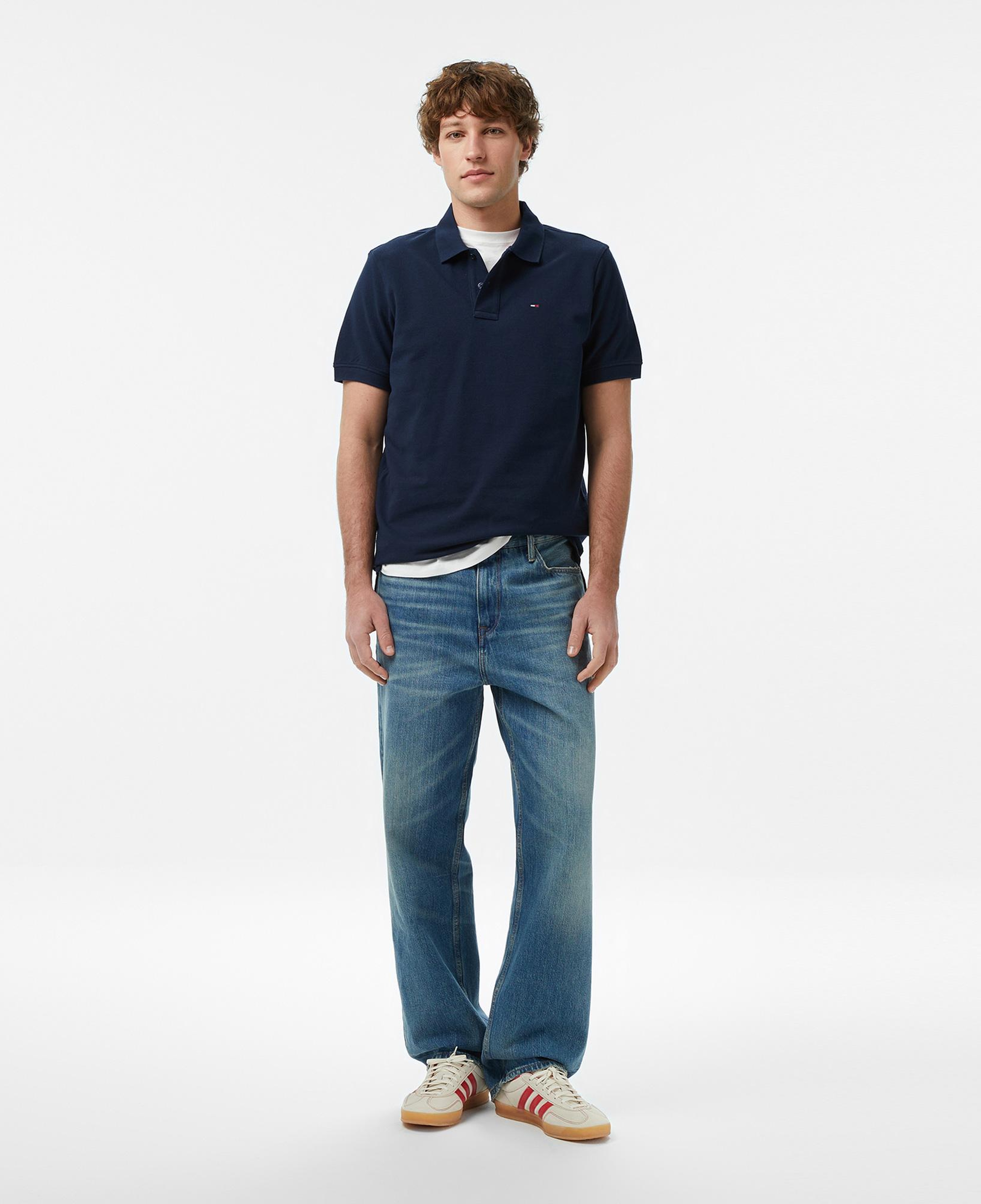 Tommy Hilfiger Classic Flag Erkek Lacivert Polo Yaka T-Shirt