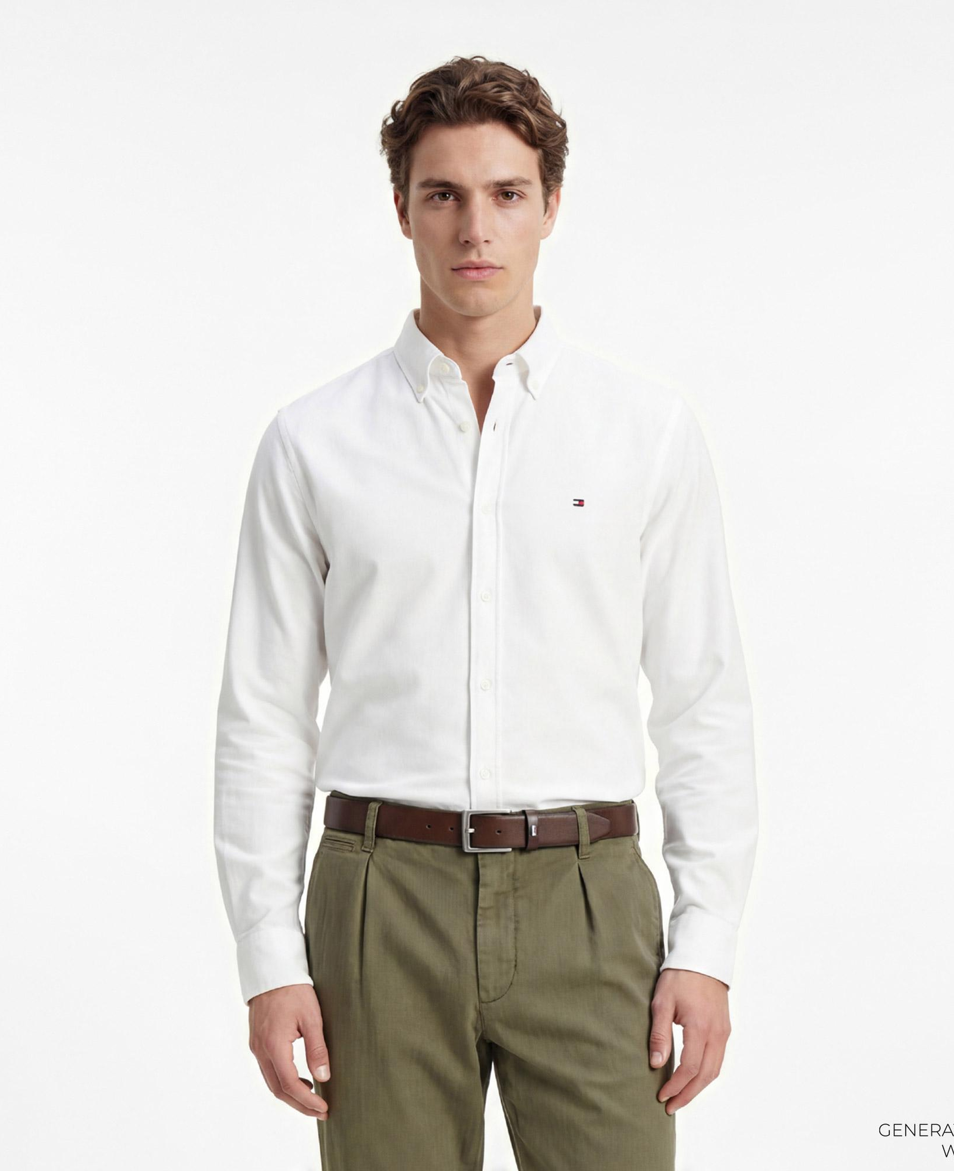 Tommy Hilfiger Core Essentials Erkek Beyaz Gömlek