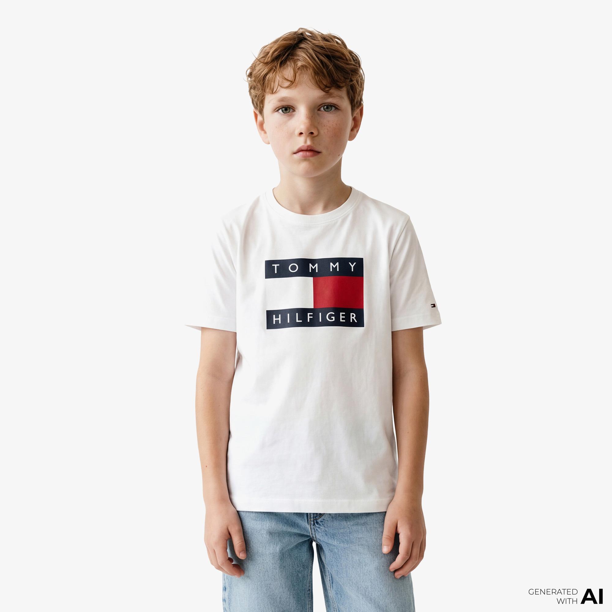 Tommy Hilfiger Heritage Çocuk Beyaz T-Shirt