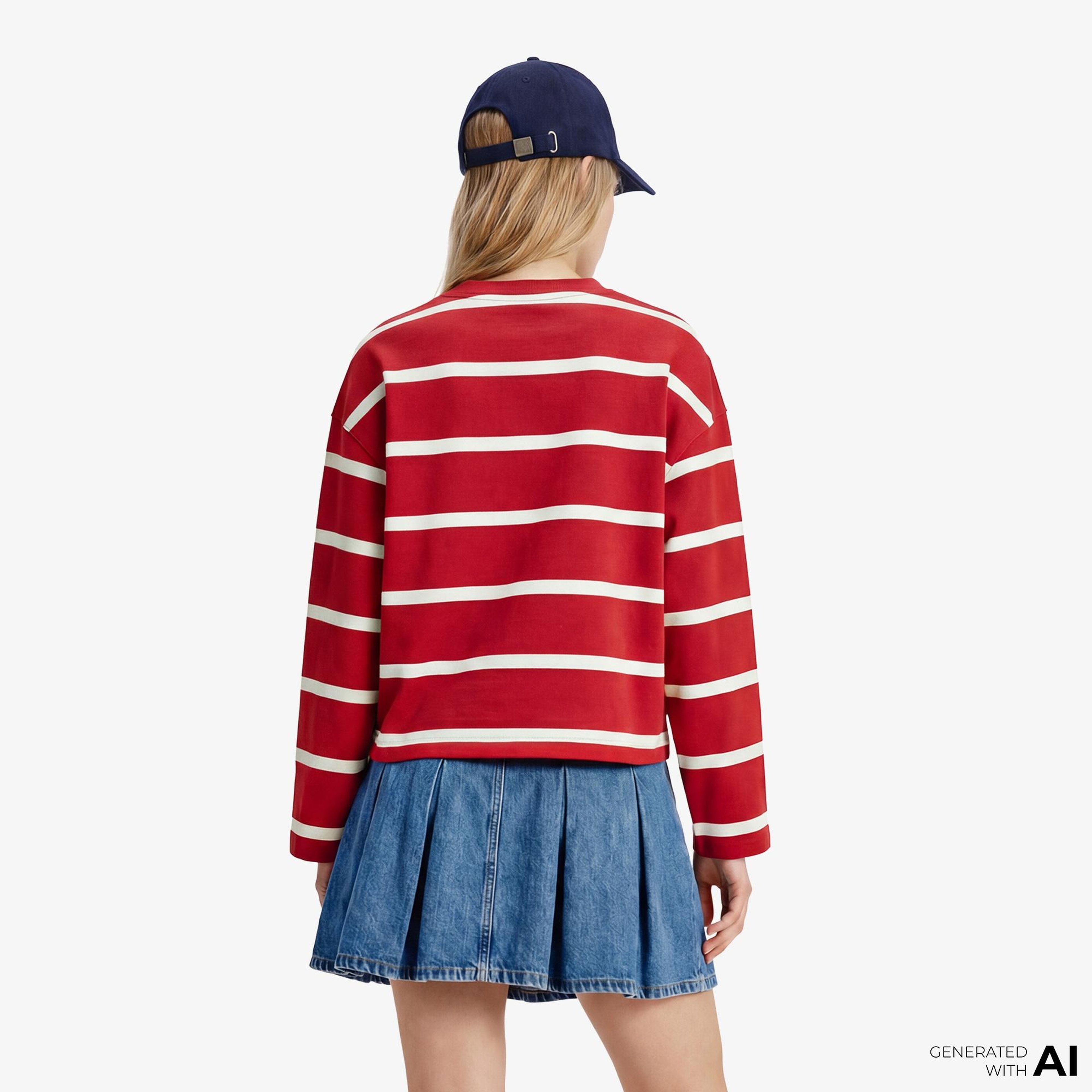 Tommy Hilfiger Script Kadın Kırmızı Sweatshirt