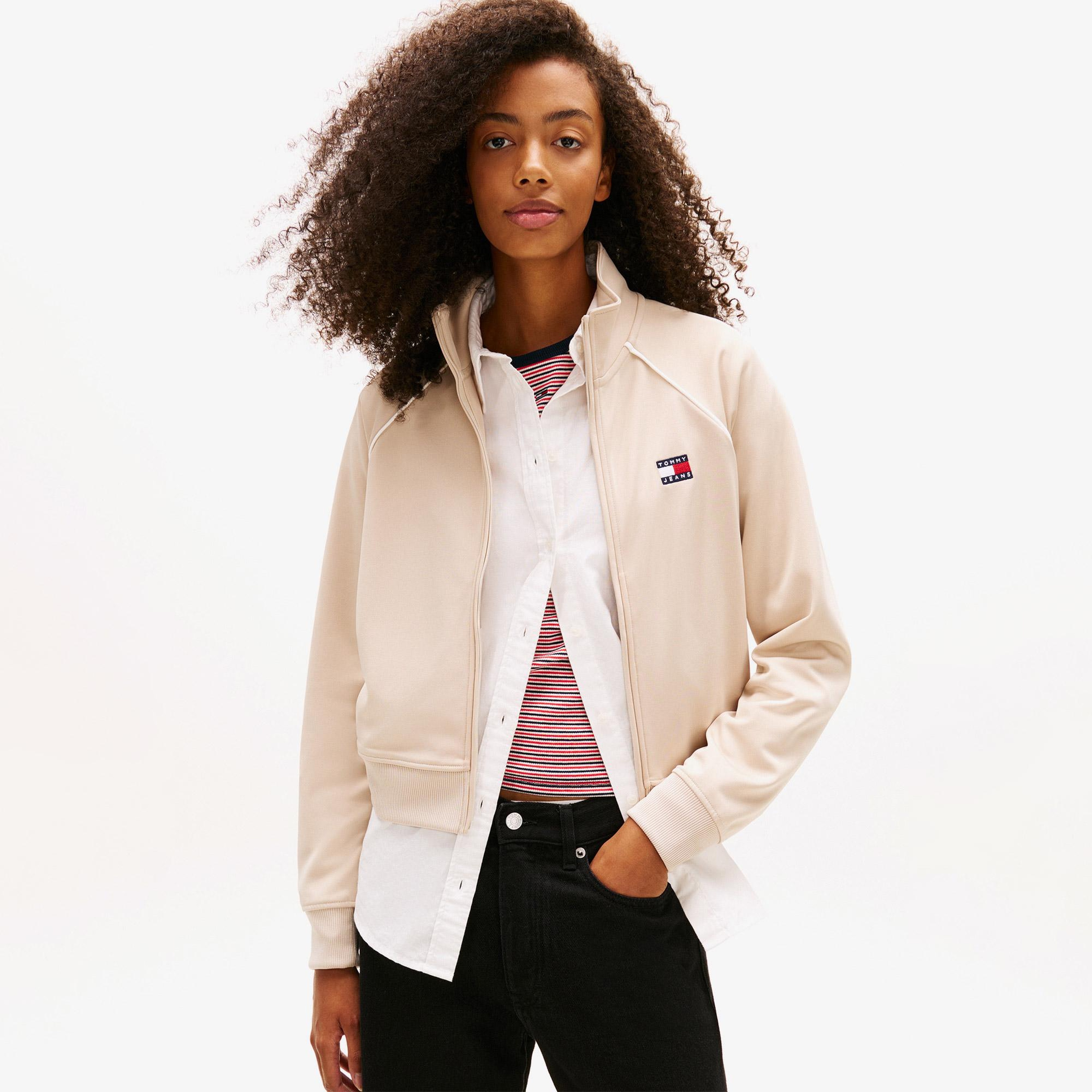 Tommy Hilfiger Badge Kadın Bej Eşofman Üstü