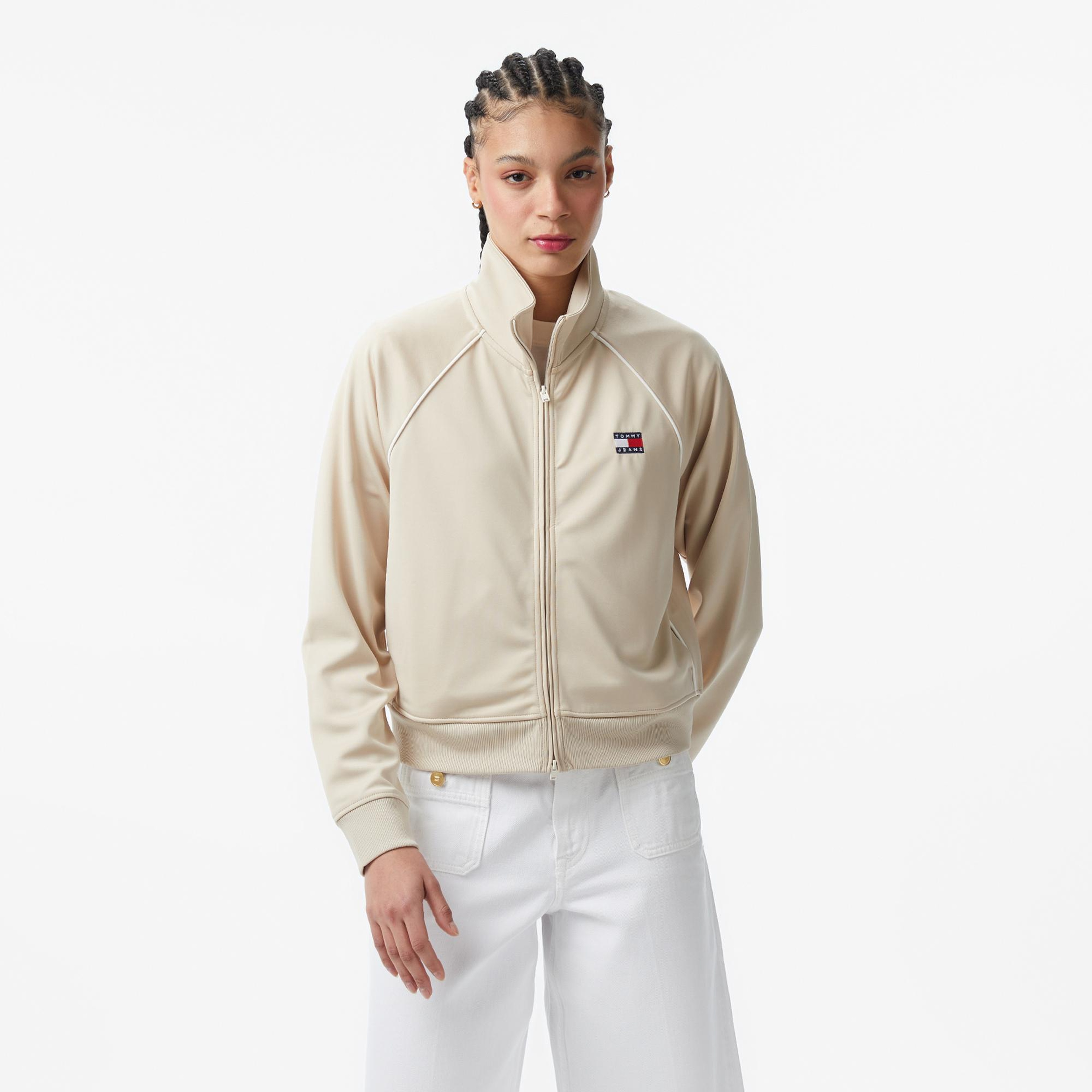 Tommy Hilfiger Badge Kadın Bej Eşofman Üstü
