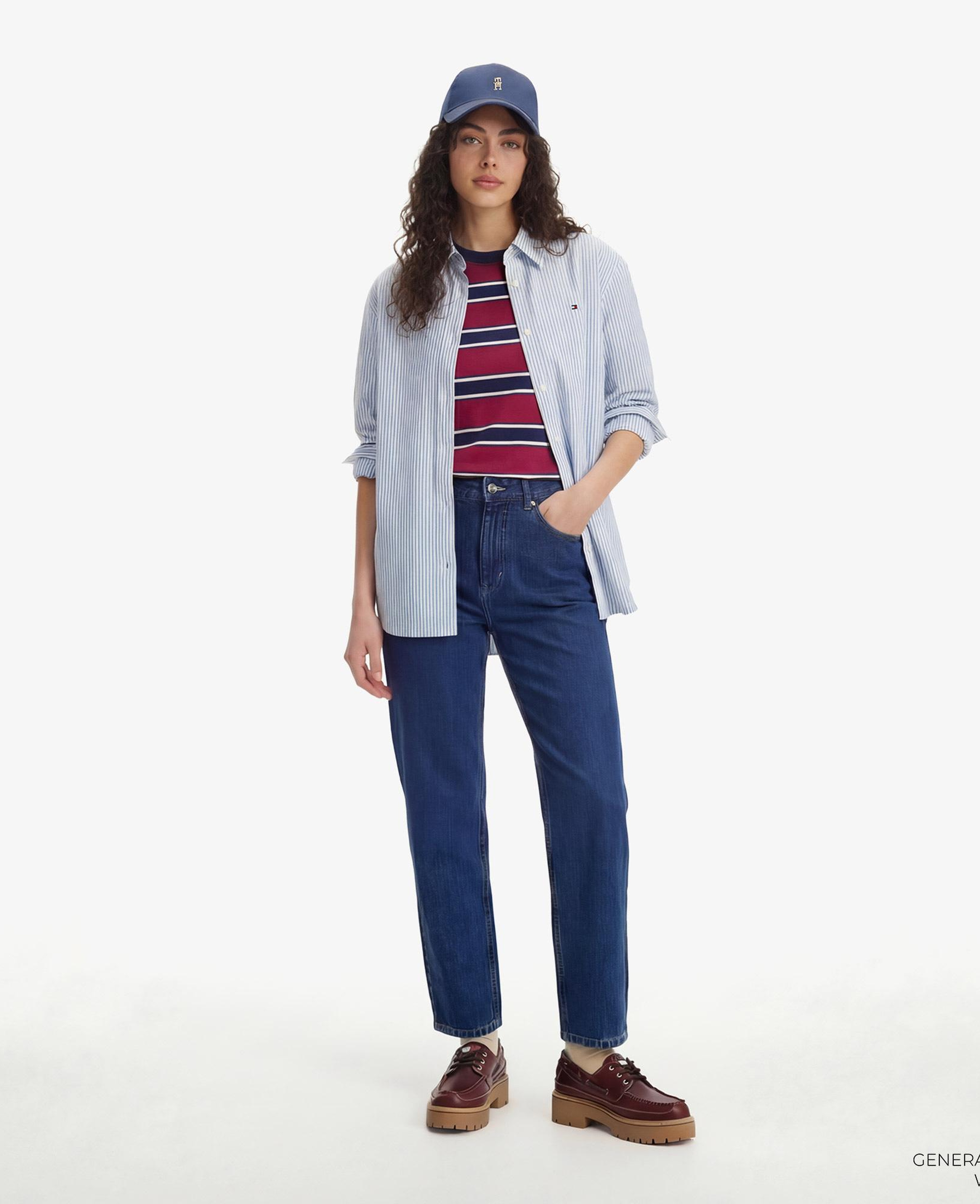 Tommy Hilfiger Essentials Poplin Kadın Mavi Gömlek