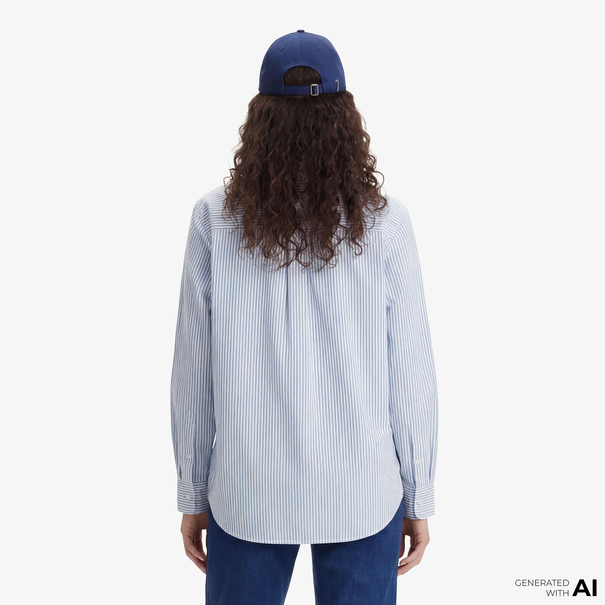 Tommy Hilfiger Essentials Poplin Kadın Mavi Gömlek