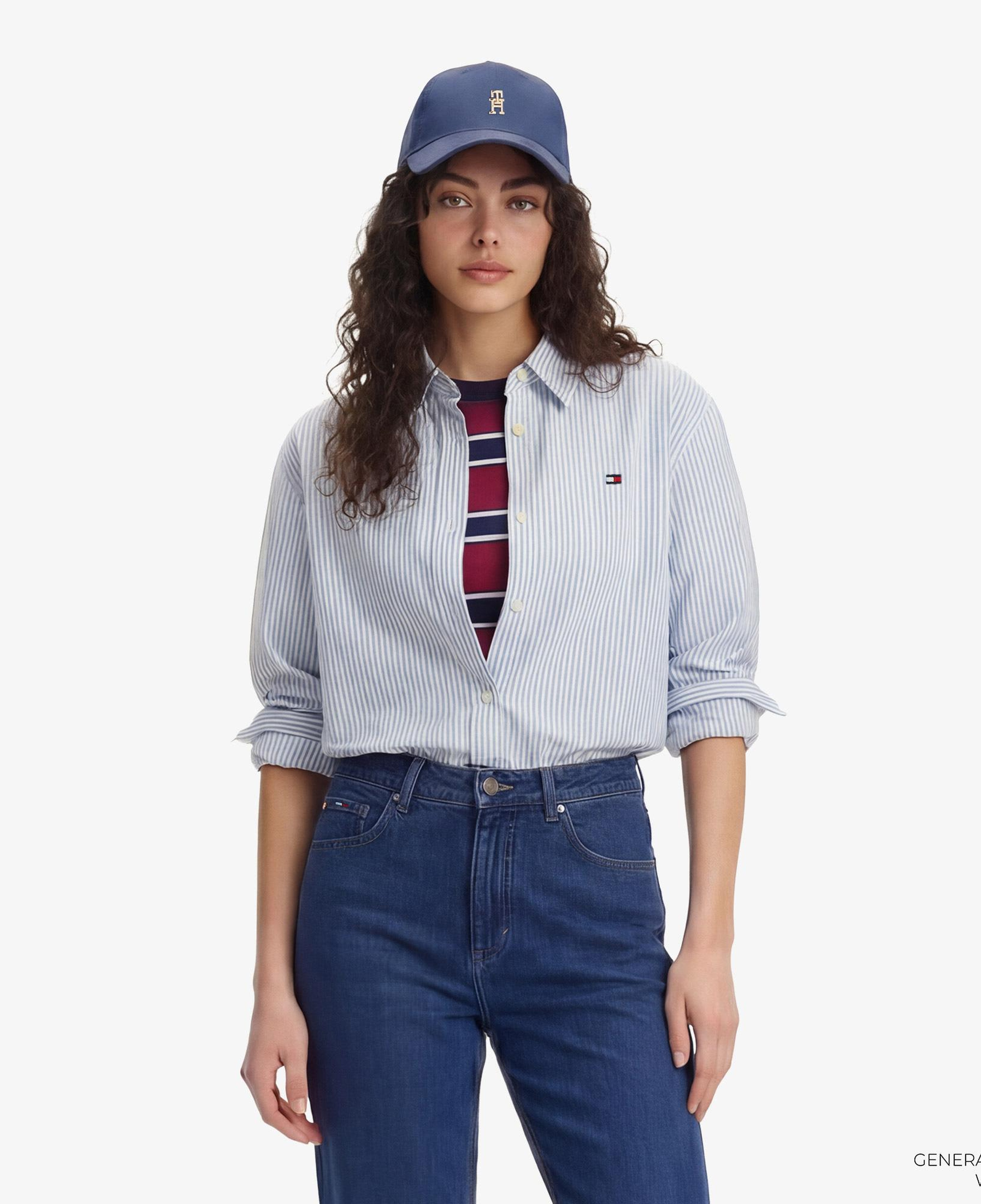 Tommy Hilfiger Essentials Poplin Kadın Mavi Gömlek