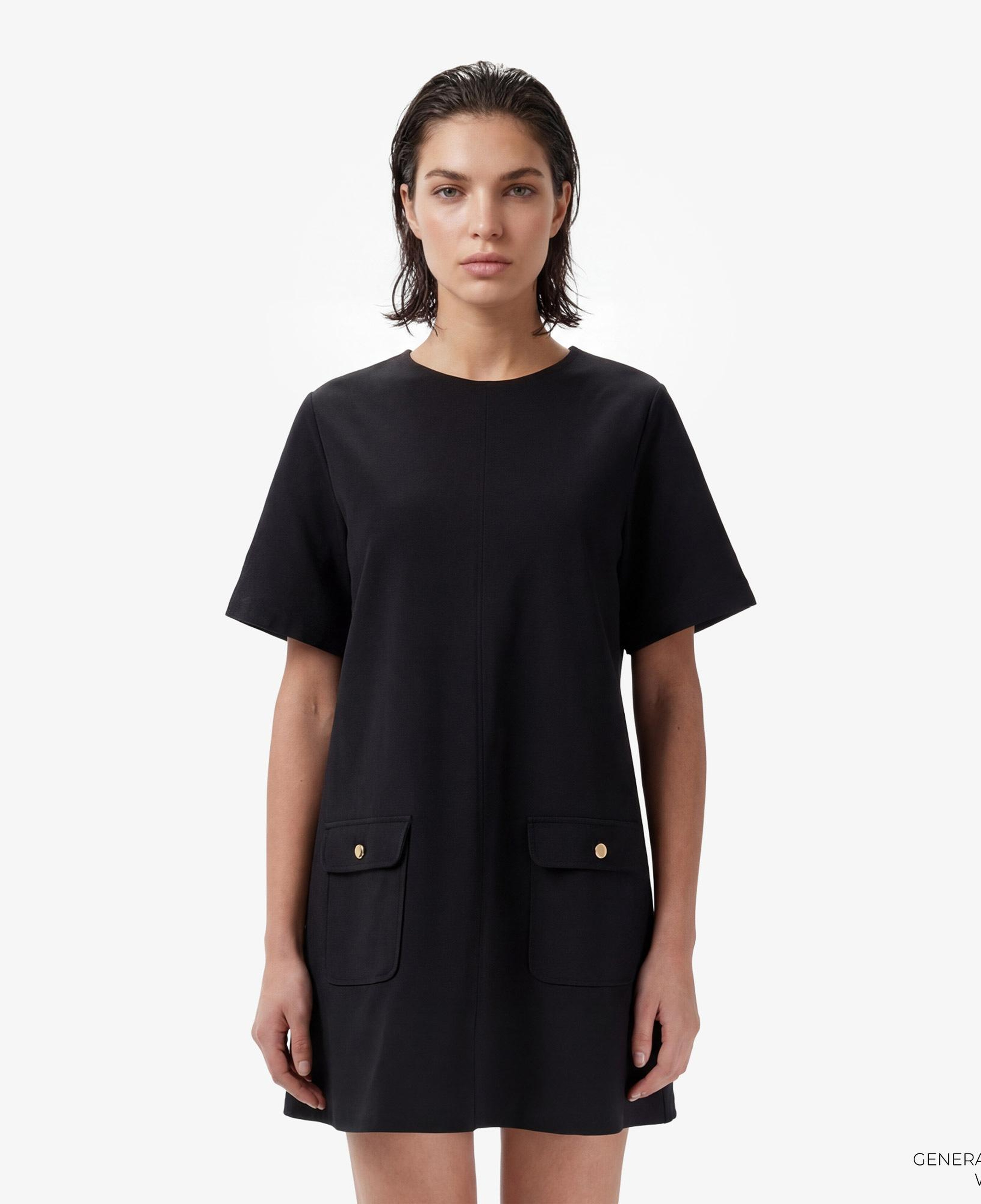 Tommy Hilfiger Gold Button Kadın Siyah Elbise