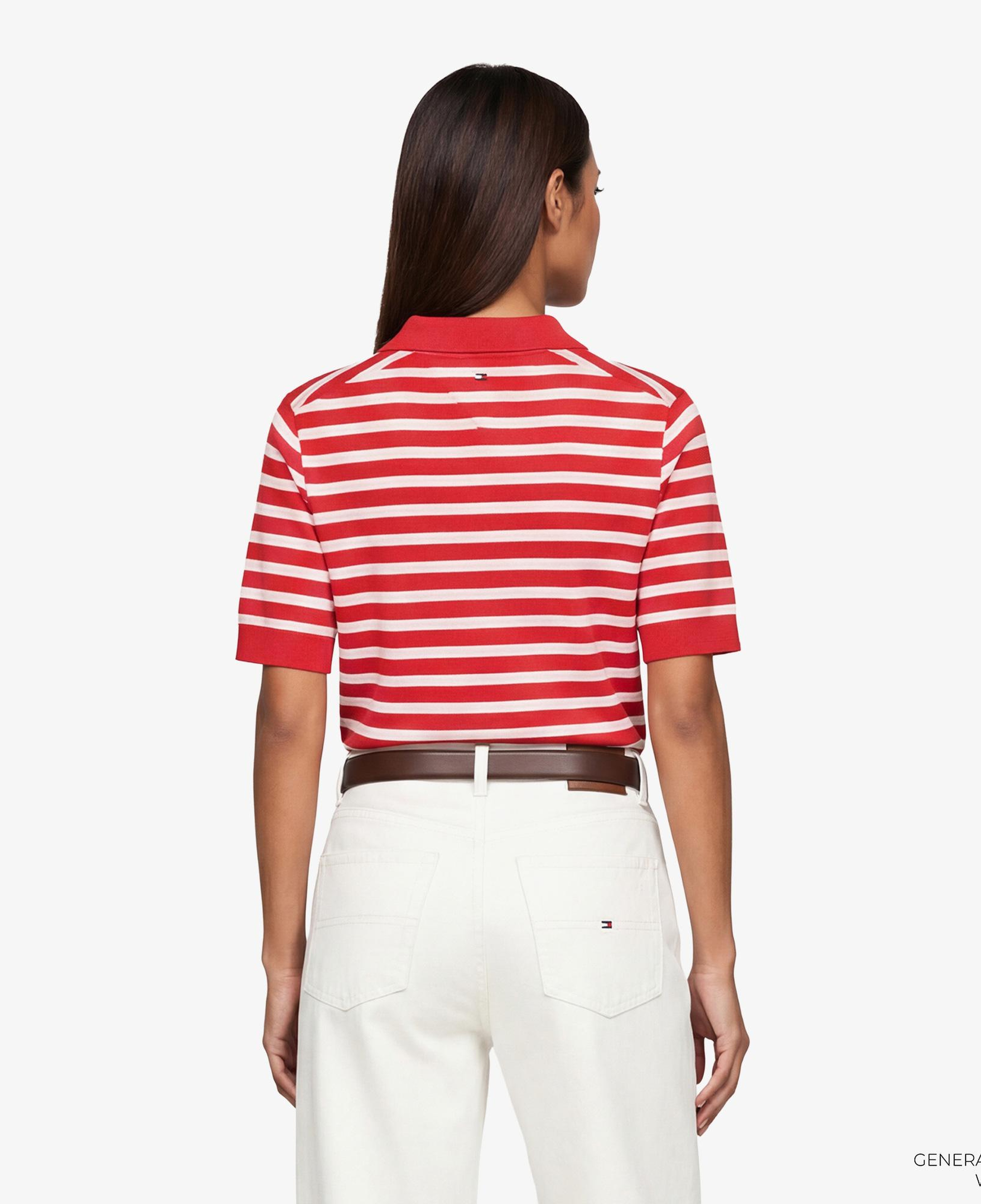 Tommy Hilfiger Script Liyosel Kadın Kırmızı Polo Yaka T-Shirt