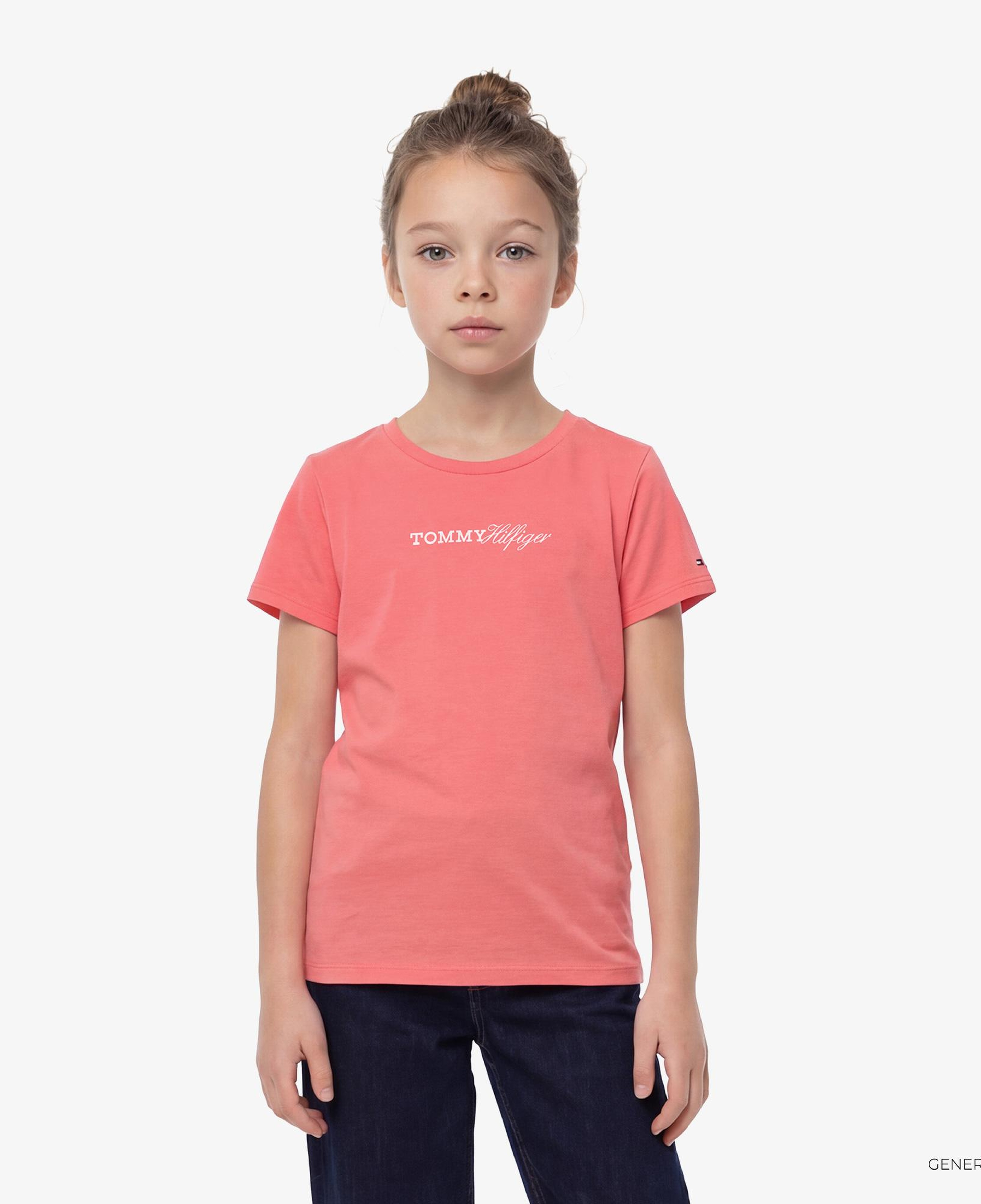 Tommy Hilfiger Script Çocuk Pembe T-Shirt