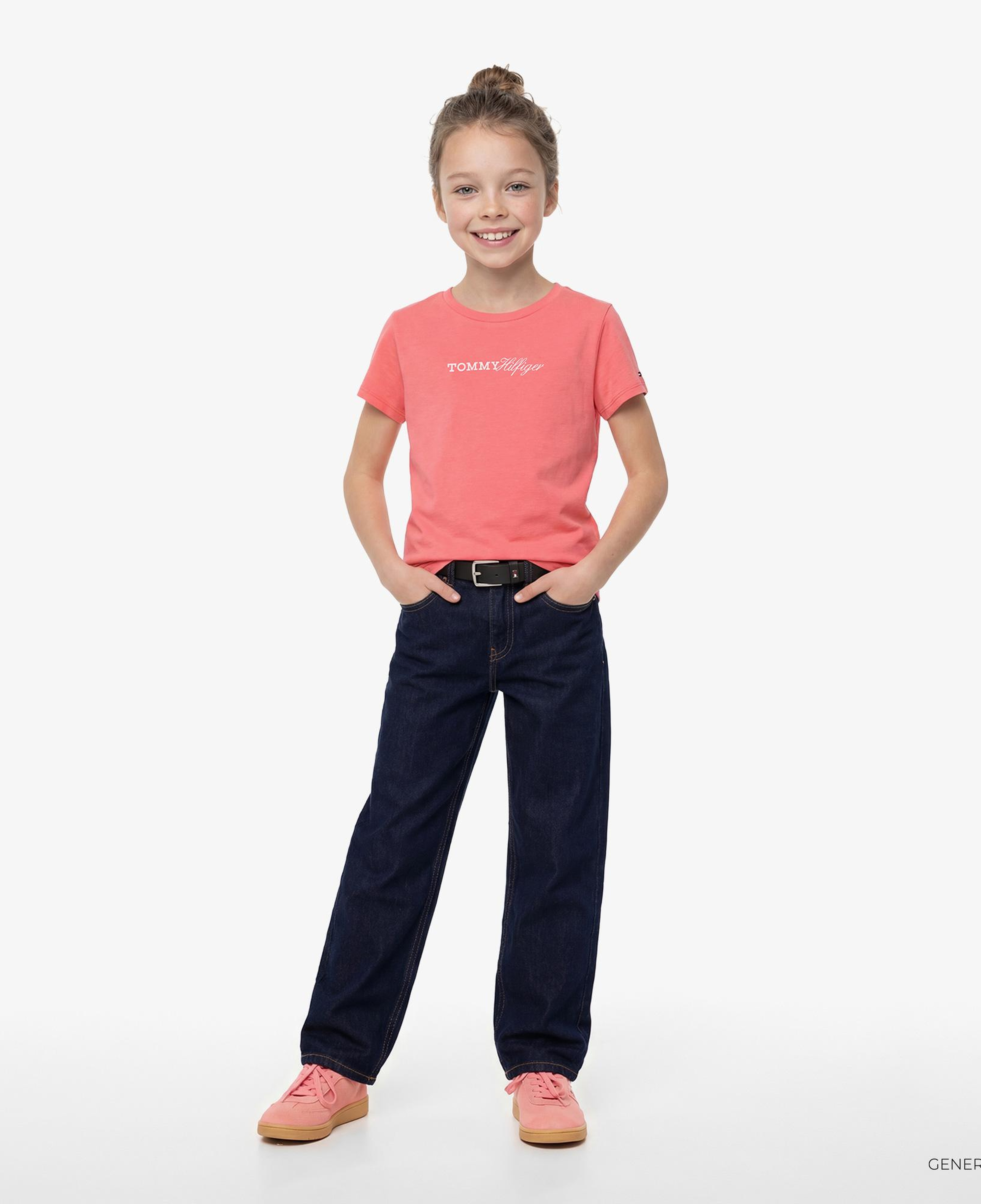 Tommy Hilfiger Script Çocuk Pembe T-Shirt